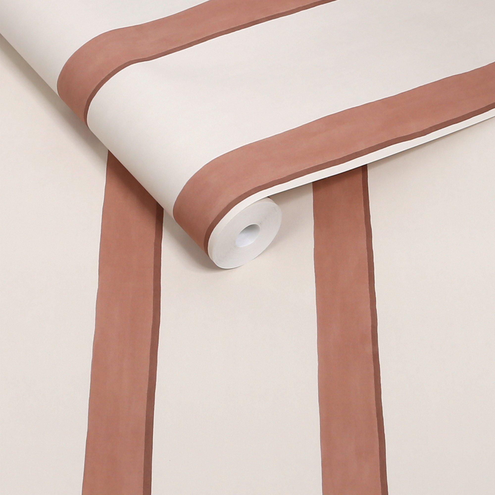 Red - Next - Rust Painted Stripe Wallpaper - 3