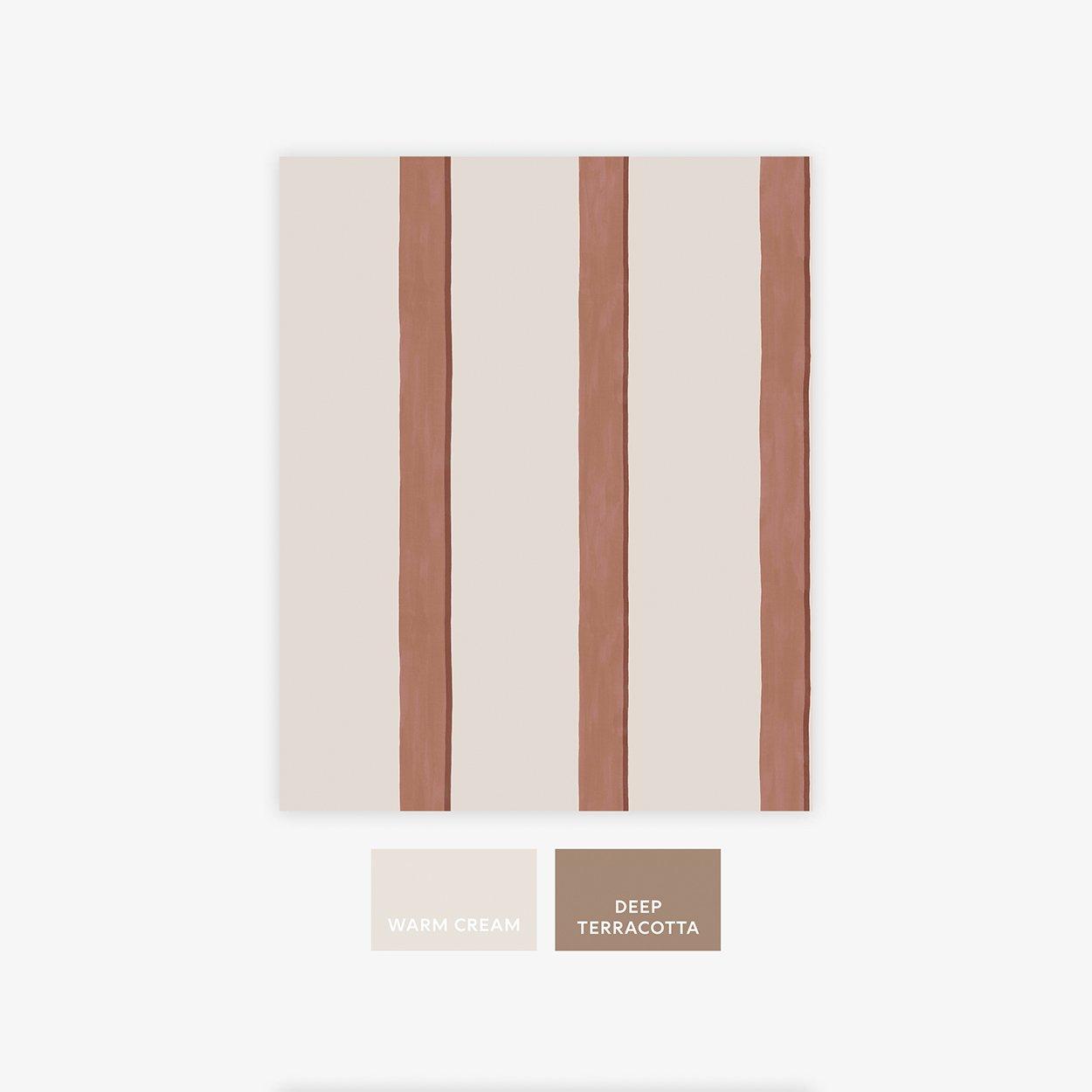 Red - Next - Rust Painted Stripe Wallpaper - 5
