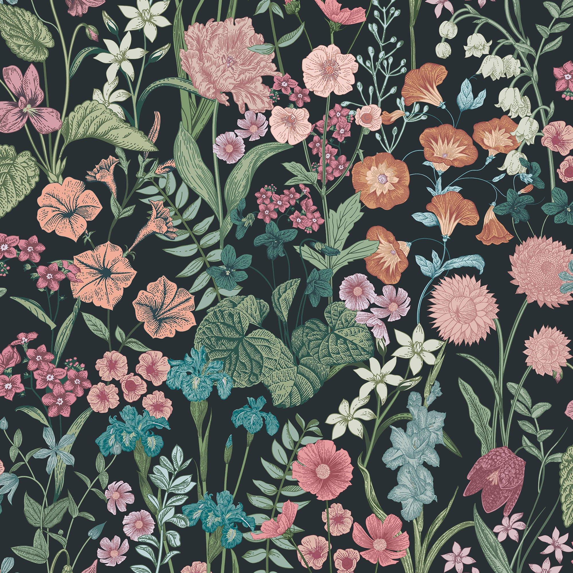 Multi - Next - Night Botanical Floral Wallpaper - 1
