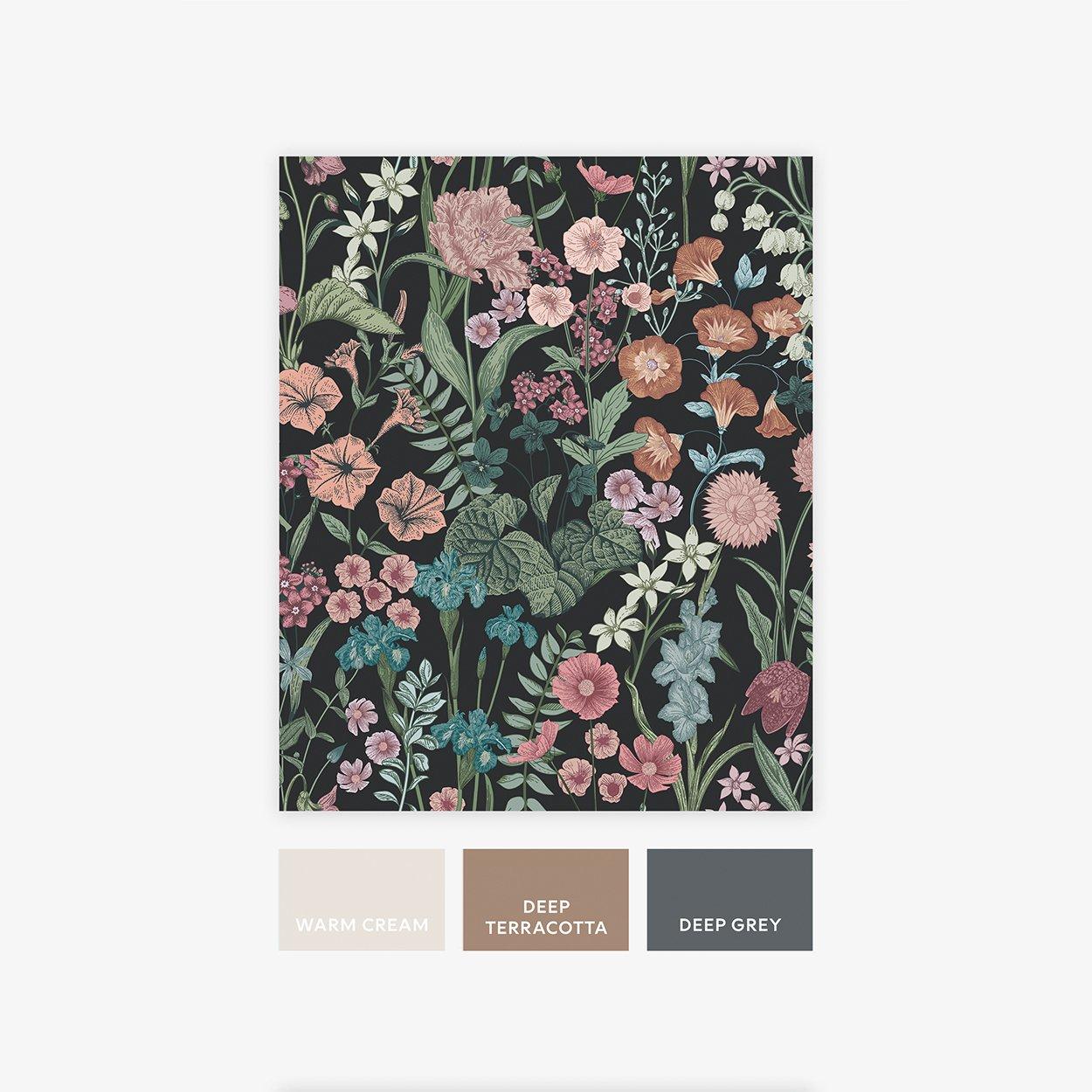 Multi - Next - Night Botanical Floral Wallpaper - 5