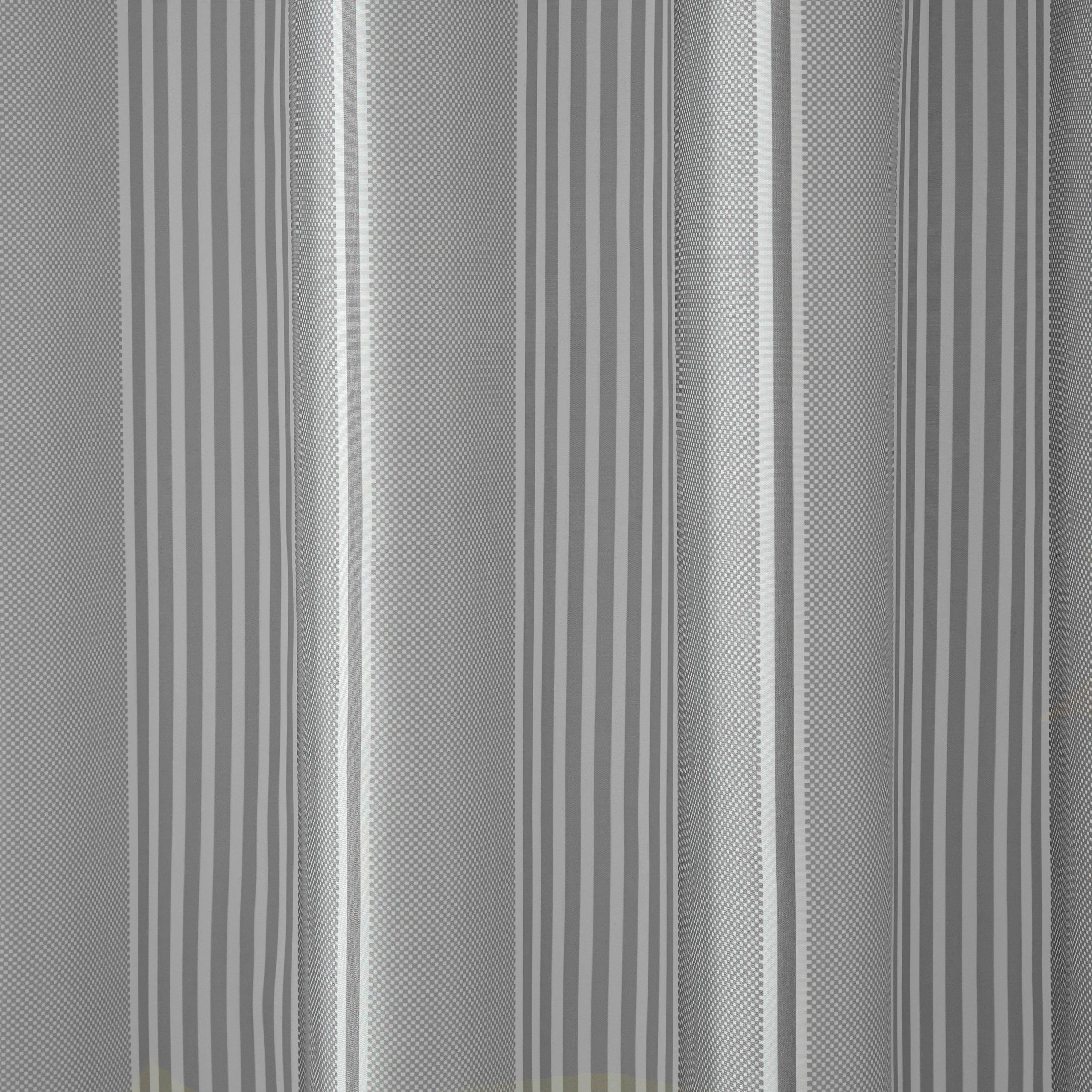 Silver Grey - Catherine Lansfield - Textured Stripe Shower Curtain - 3