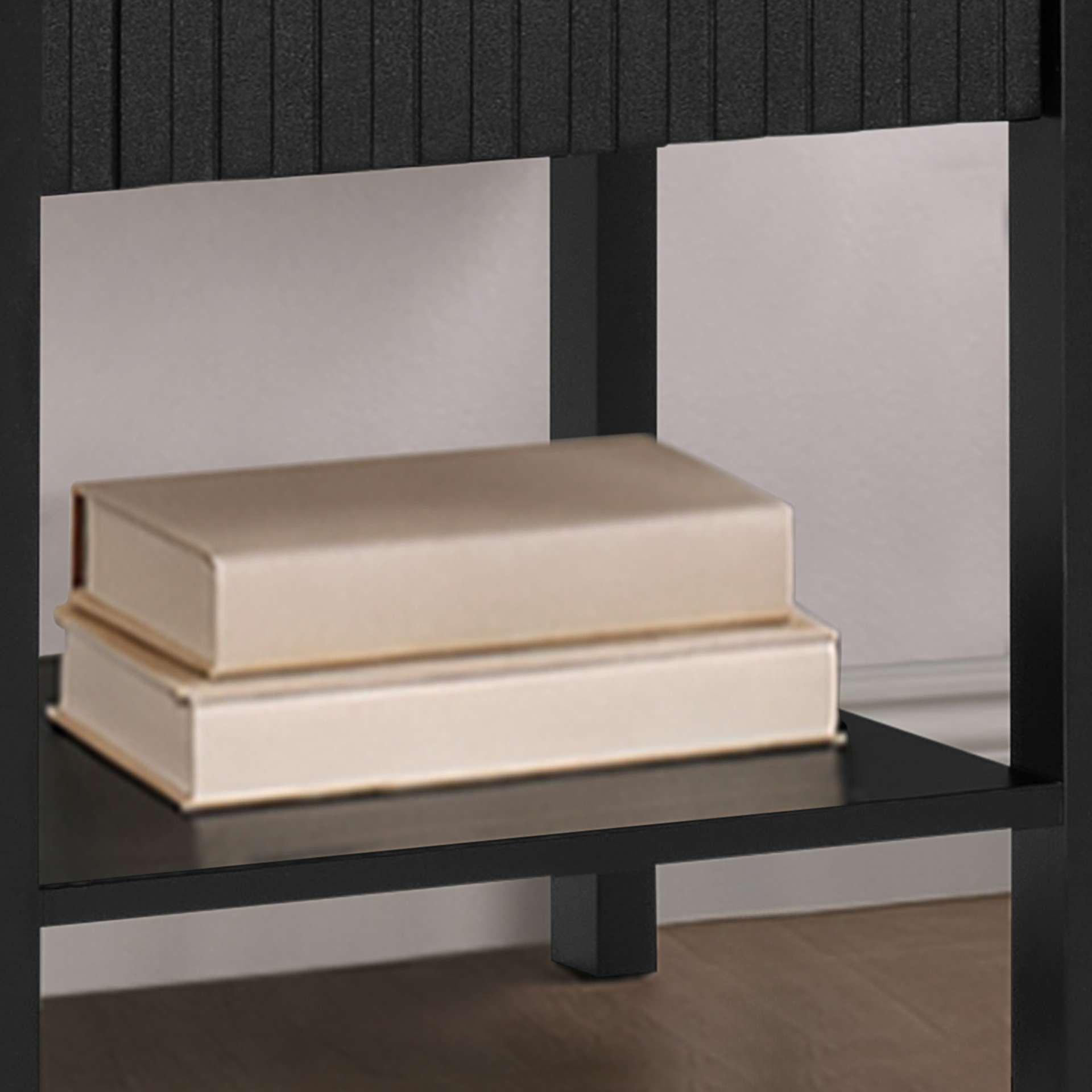 Black - Birlea - Axis 1 Drawer Fluted Bedside - 3
