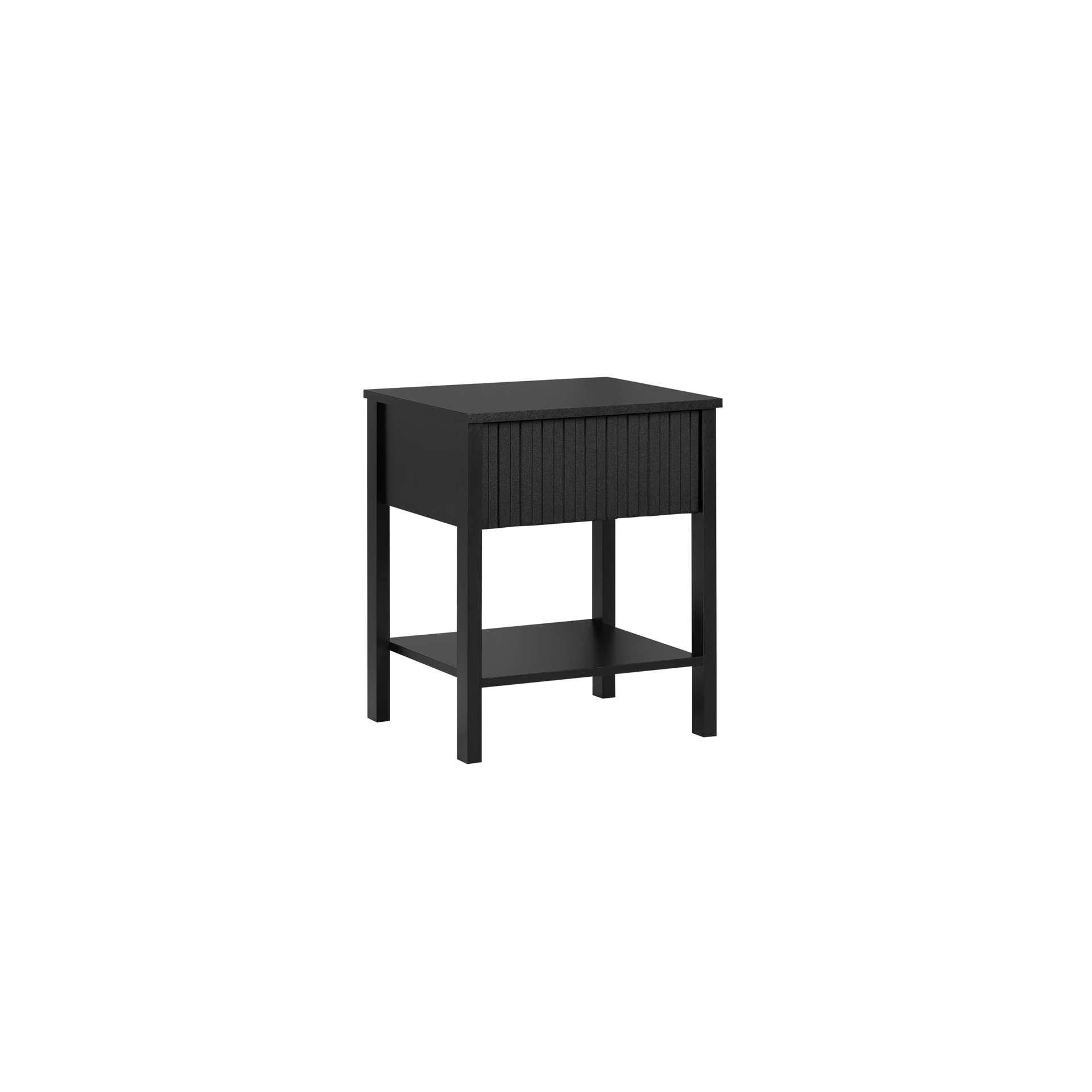 Black - Birlea - Axis 1 Drawer Fluted Bedside - 6
