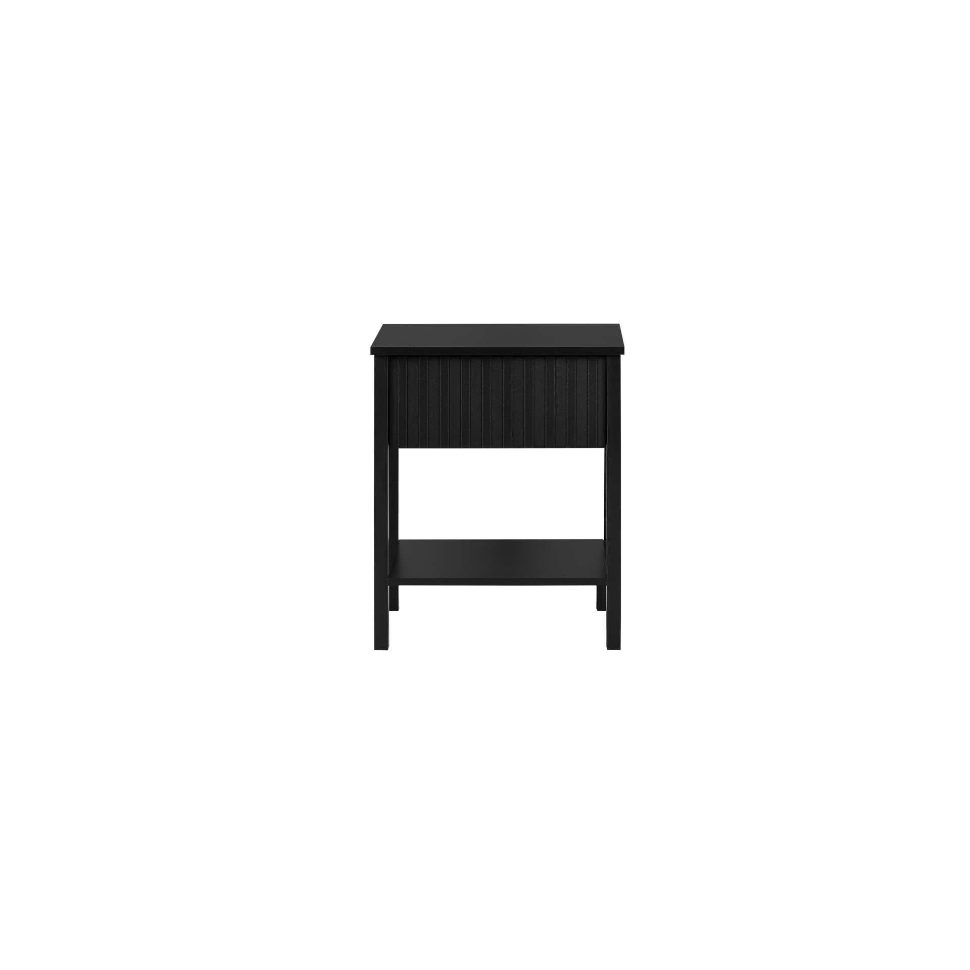 Black - Birlea - Axis 1 Drawer Fluted Bedside - 7