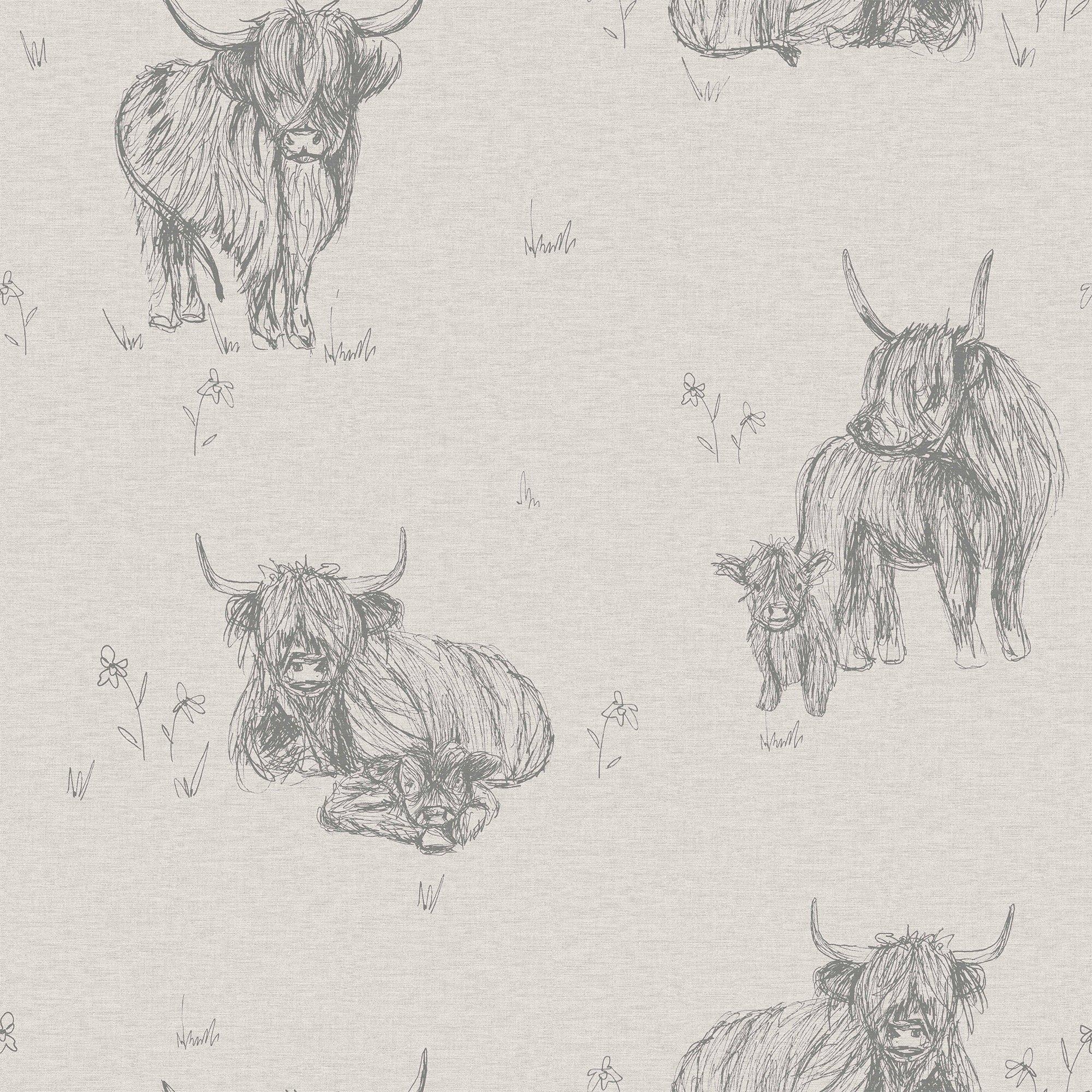 Grey - Next - Natural Hamish Wallpaper - 1