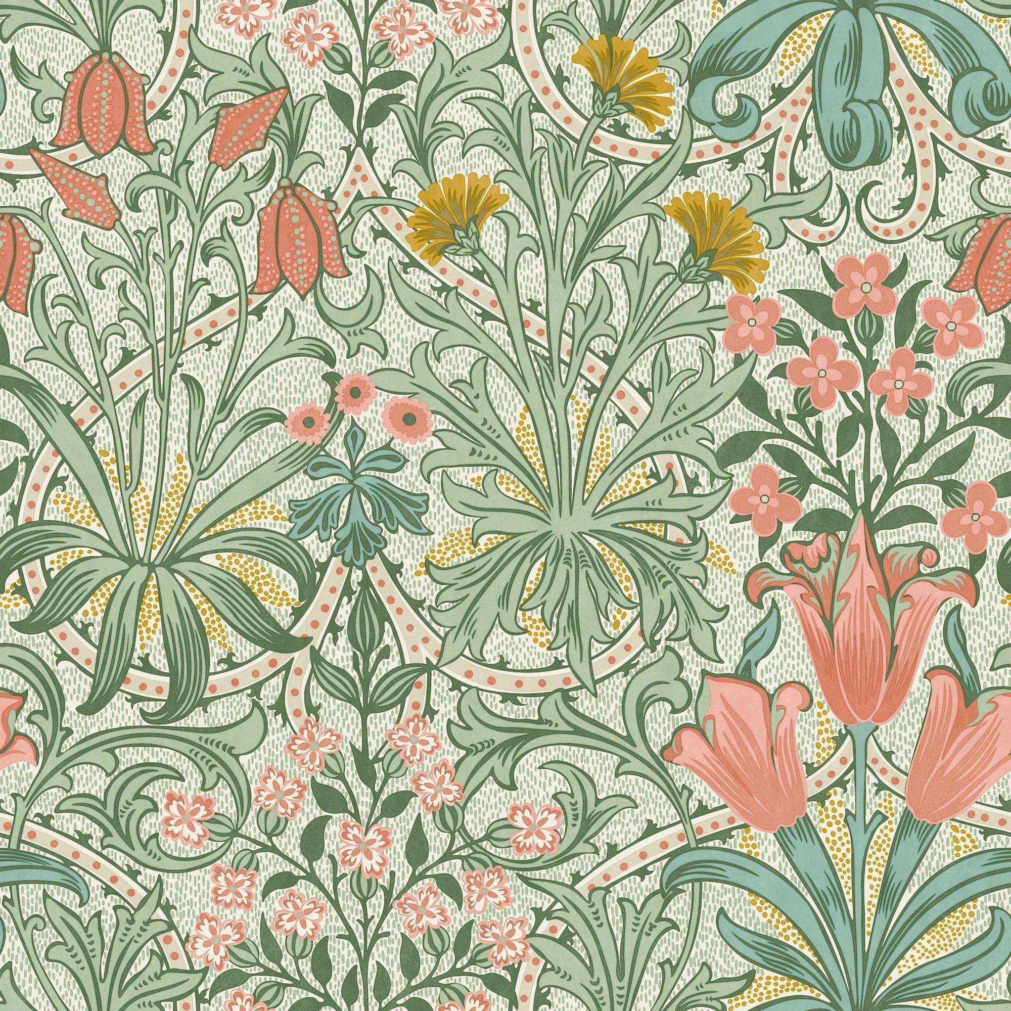 Green - William Morris - Woodland Weeds Spring Garden Wallpaper - 1