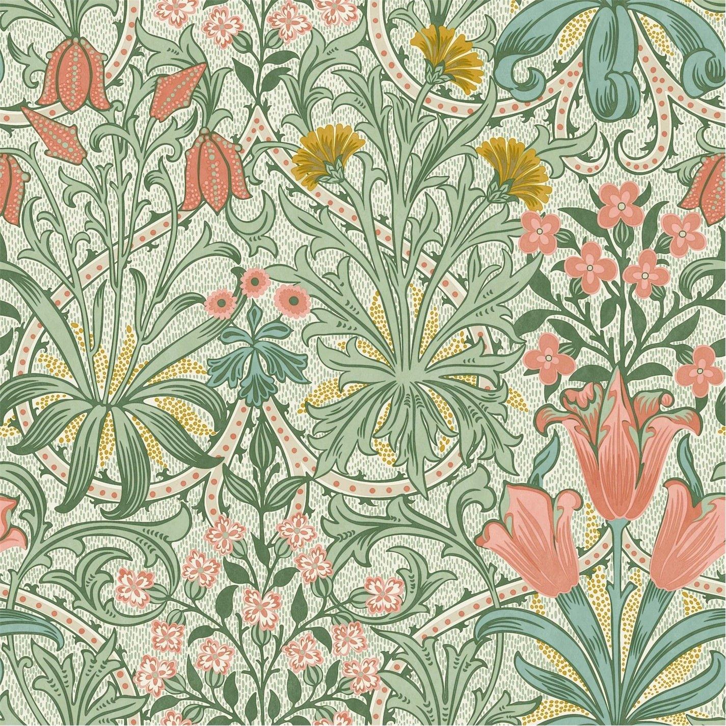 William Morris At Home  Woodland Weeds Spring Garden Wallpaper - Green