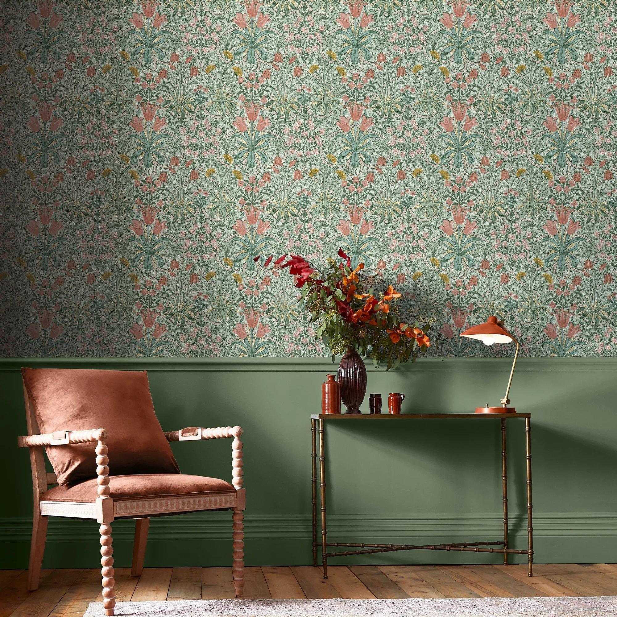 Green - William Morris - Woodland Weeds Spring Garden Wallpaper - 2