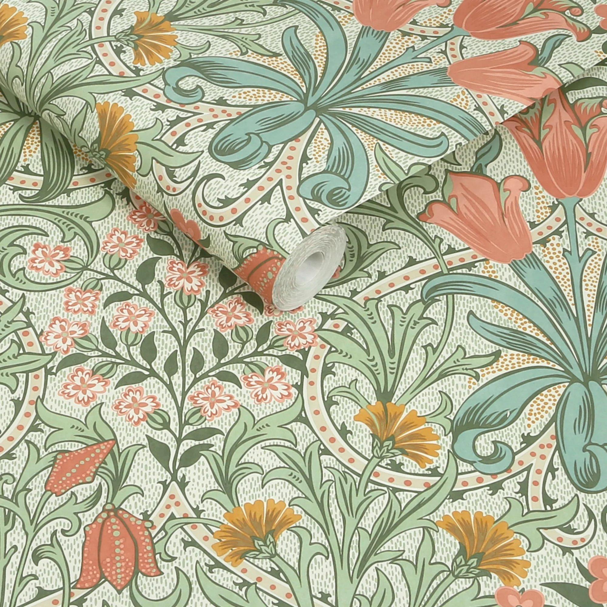 Green - William Morris - Woodland Weeds Spring Garden Wallpaper - 3