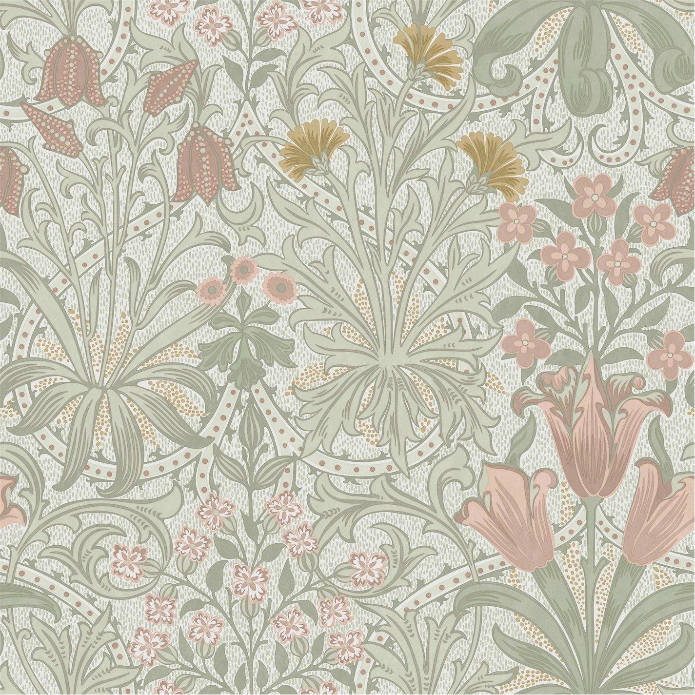 William Morris At Home  Woodland Weeds Peony & Wallpaper Sage