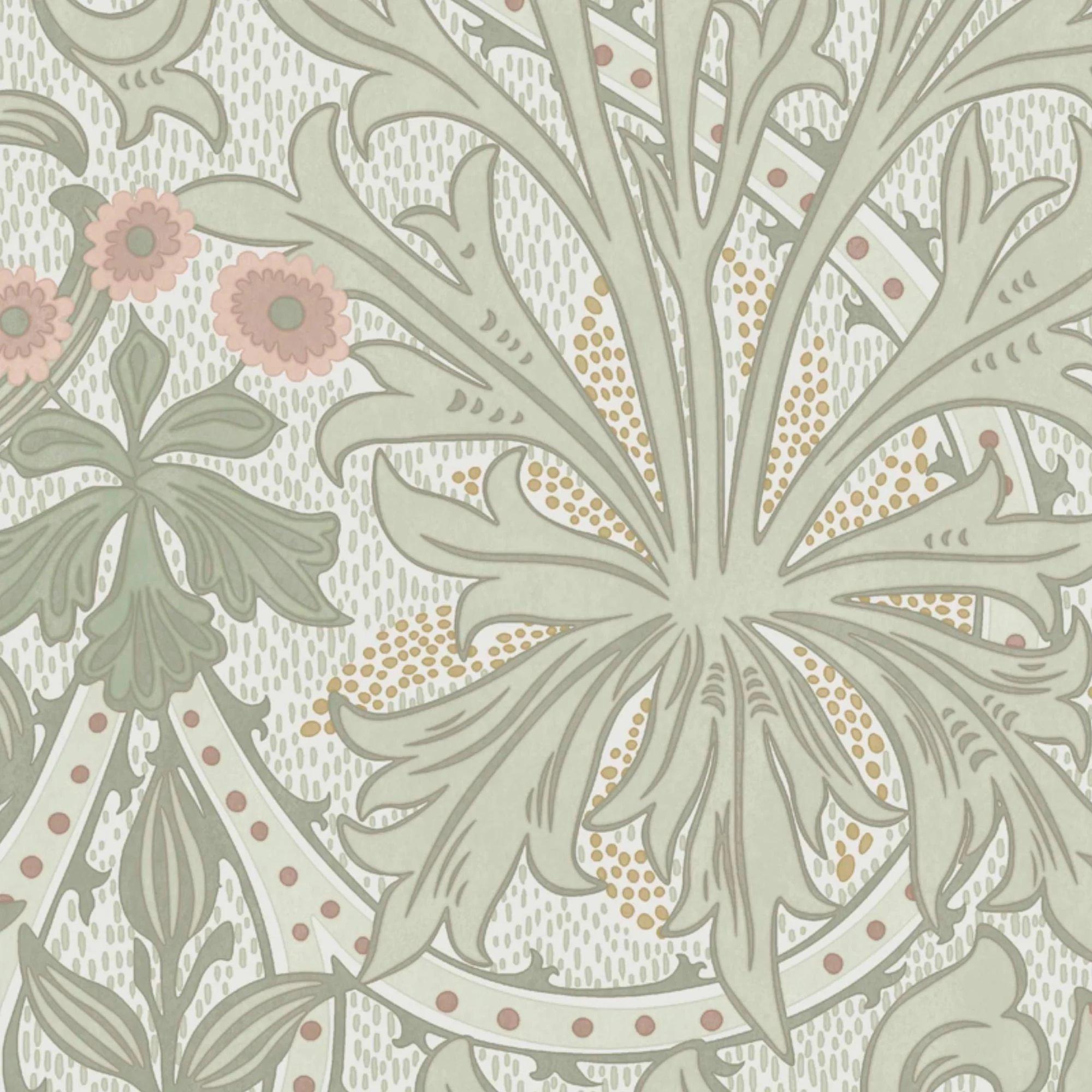 Sage - William Morris - Woodland Weeds Peony & Sage Wallpaper - 4