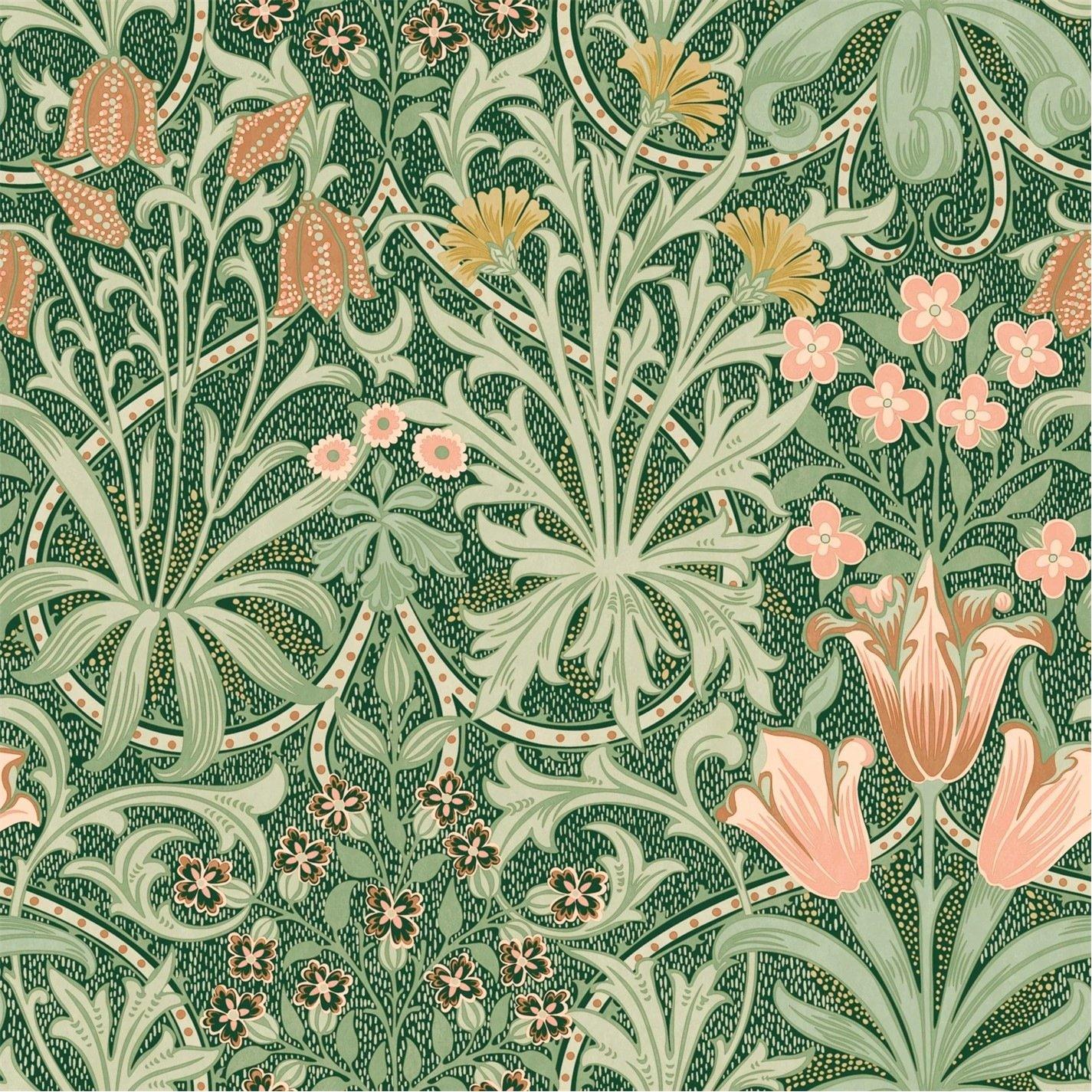 William Morris At Home  Woodland Weeds Forest Wallpaper - Green