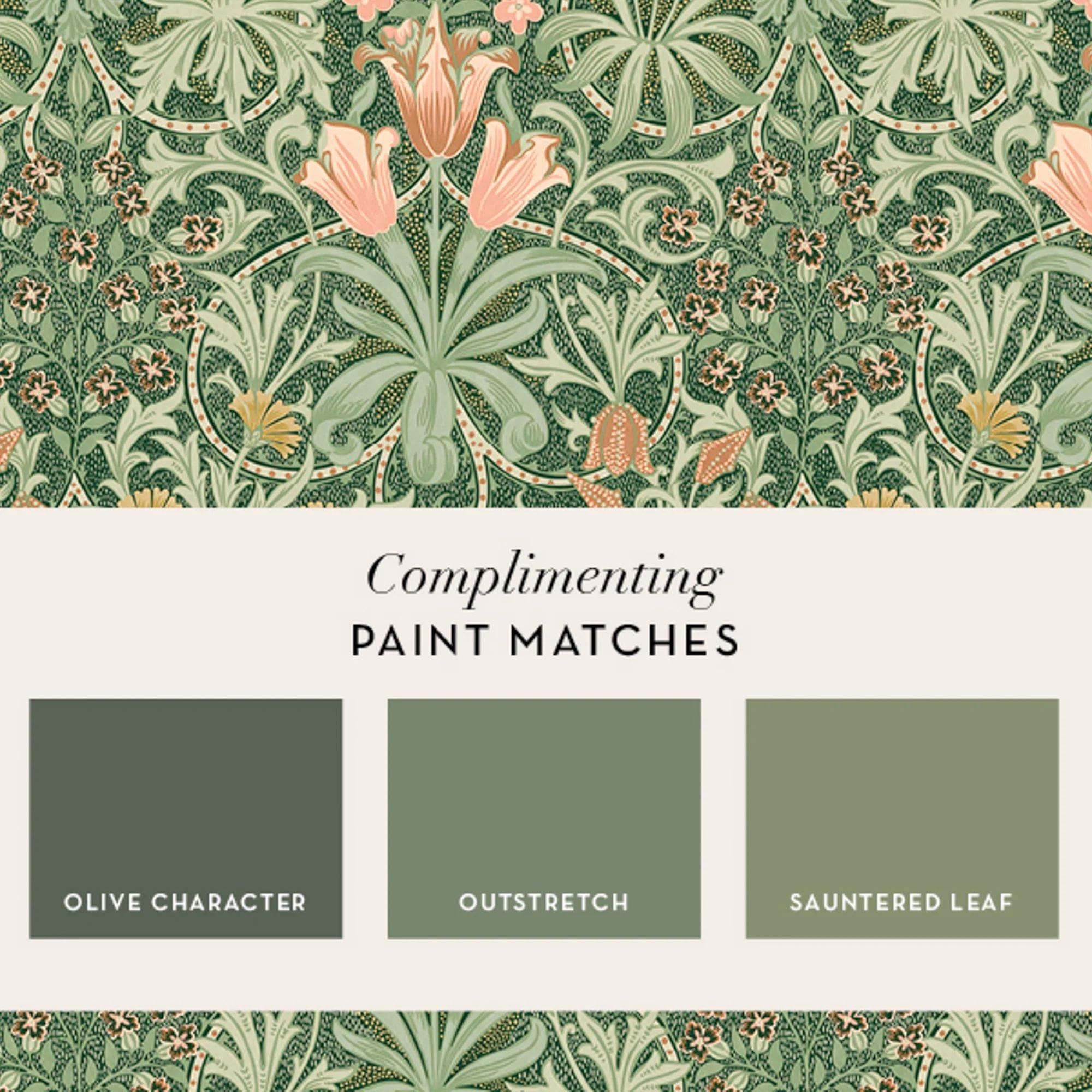 Green - William Morris - Woodland Weeds Forest Wallpaper - 5