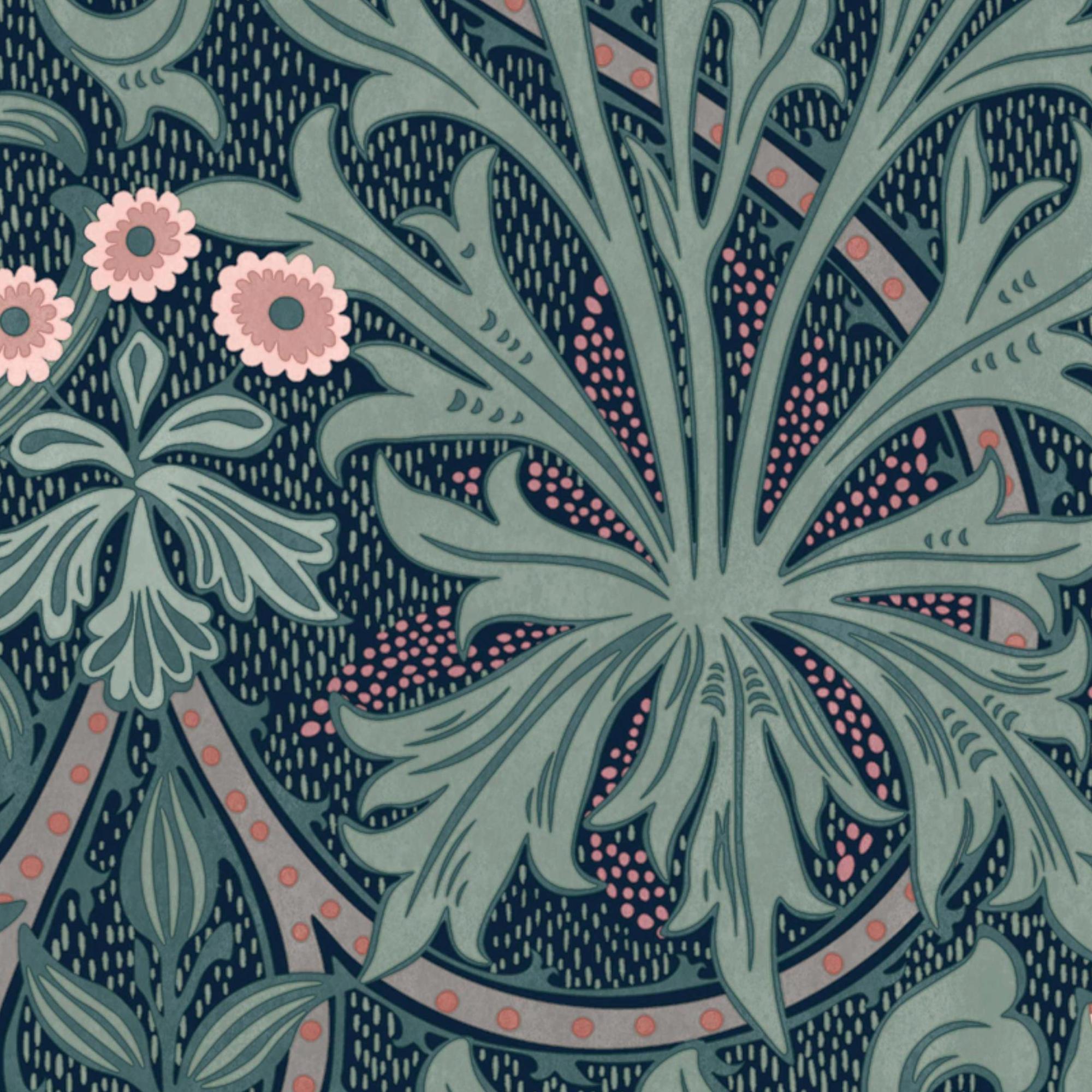Blue - William Morris - Woodland Weeds Midnight Wallpaper - 4