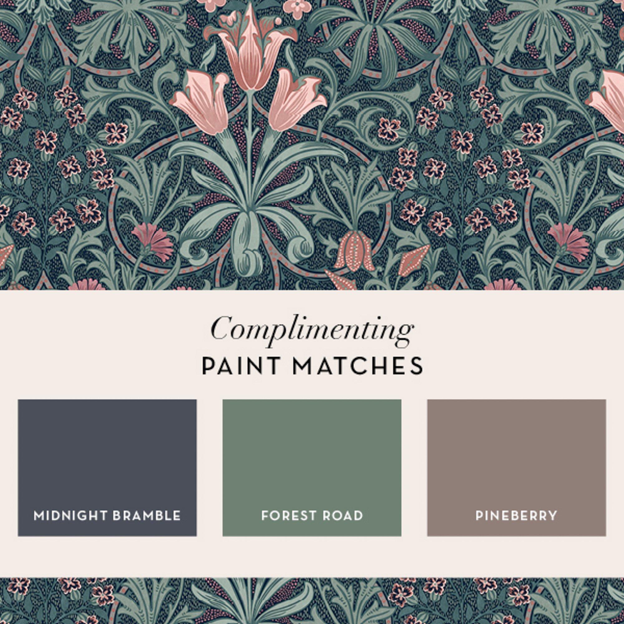 Blue - William Morris - Woodland Weeds Midnight Wallpaper - 5