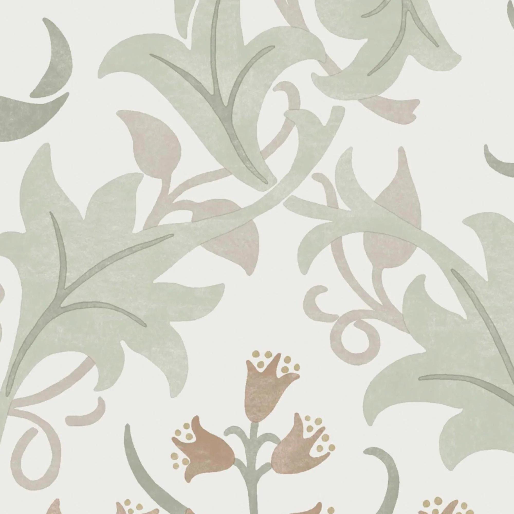 Multicoloured - William Morris - Celandine Spring Peony & Sage Wallpaper - 4