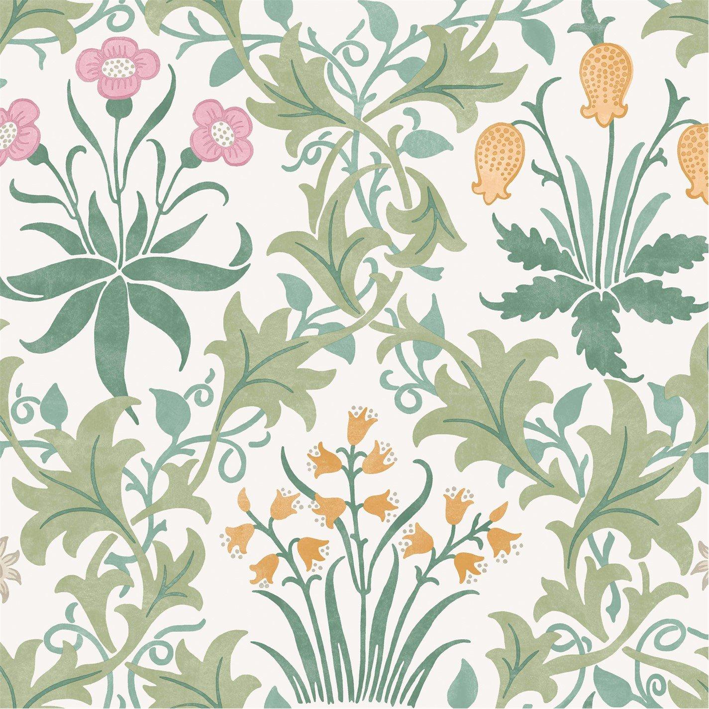 William Morris At Home  Celandine Spring Garden Wallpaper - coloured