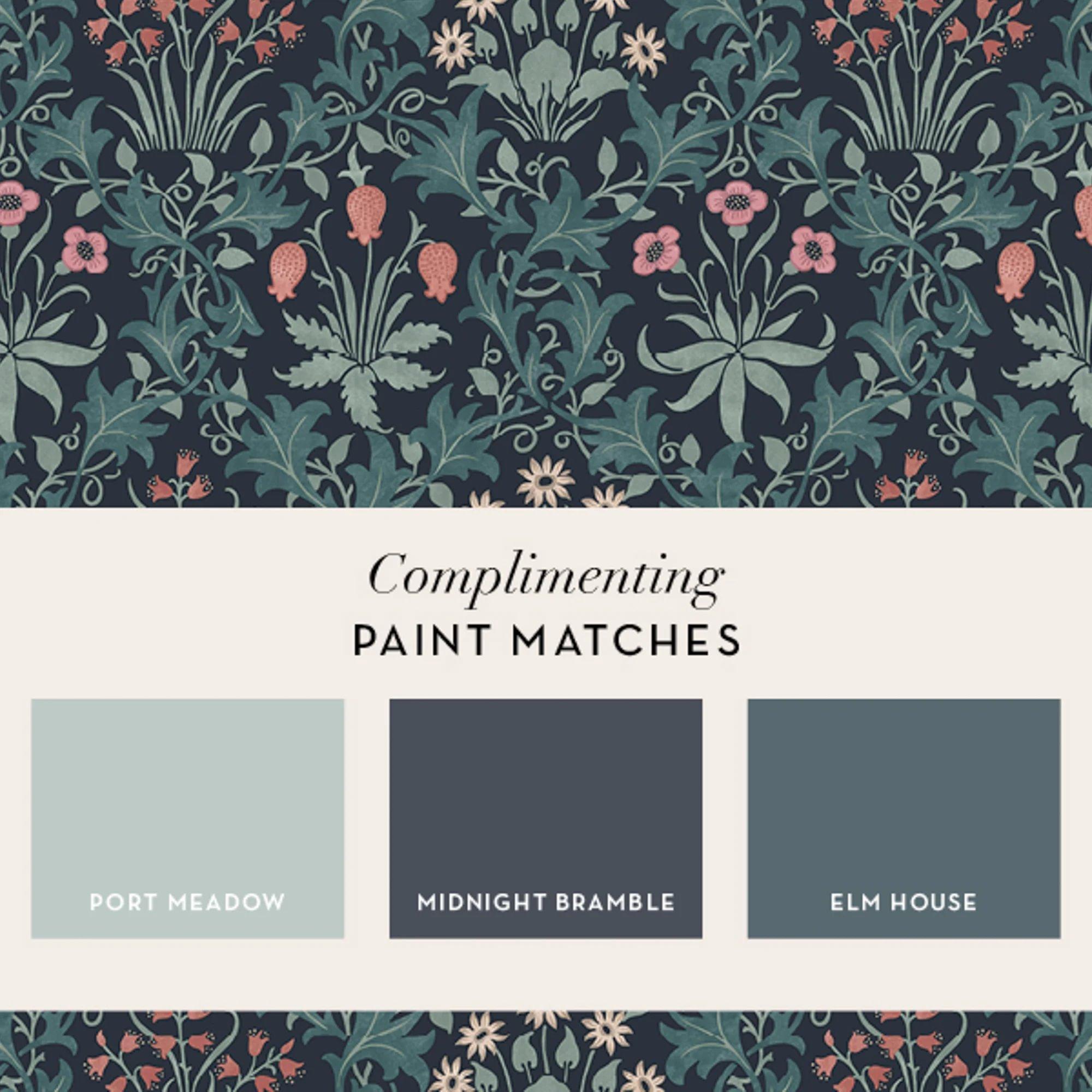 Blue - William Morris - Celandine Midnight Wallpaper - 5