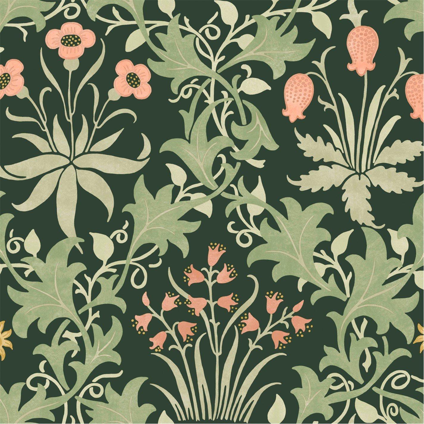 William Morris At Home  Celandine Forest Wallpaper - Green
