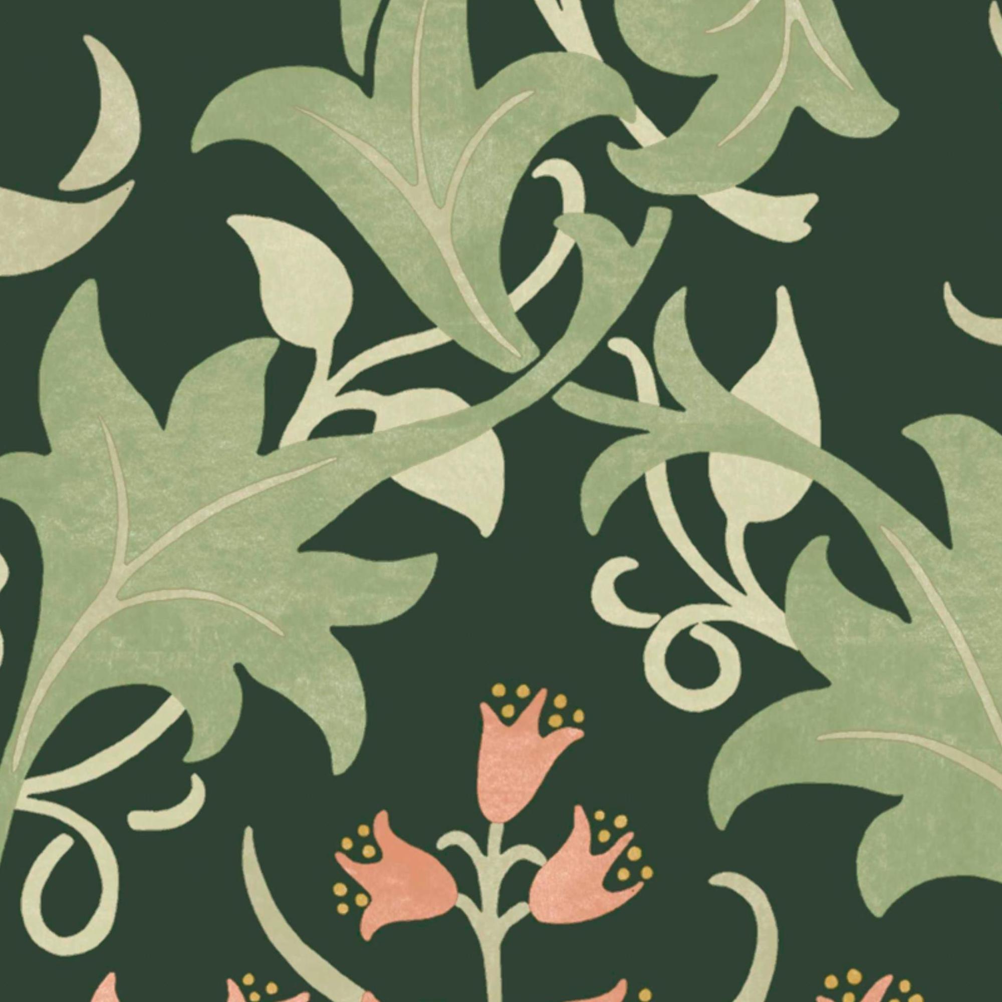 Green - William Morris - Celandine Forest Wallpaper - 4