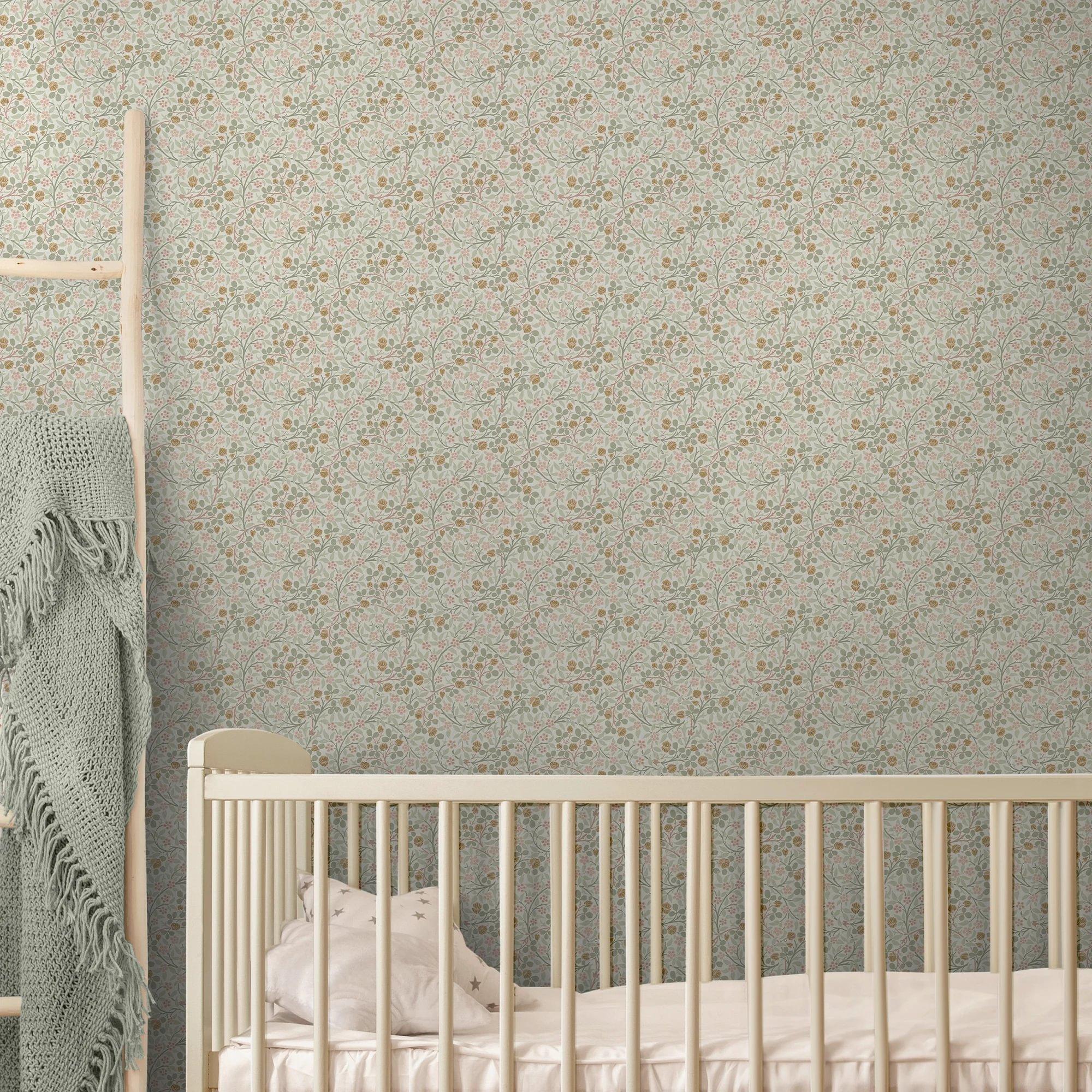 Multicoloured - William Morris - Clover Spring Peony & Sage Wallpaper - 2