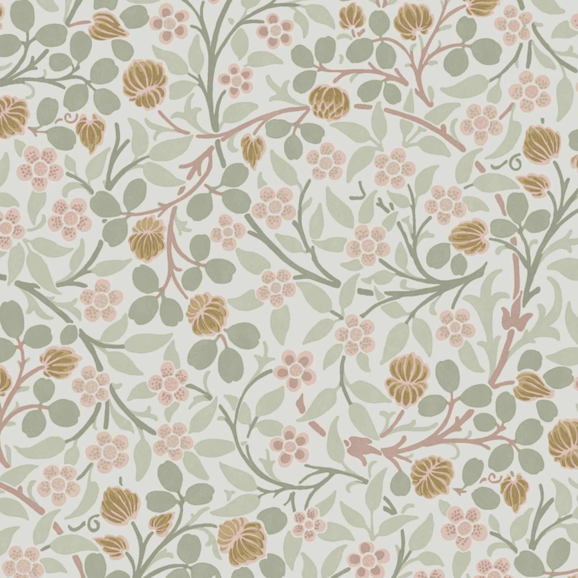 Multicoloured - William Morris - Clover Spring Peony & Sage Wallpaper - 4