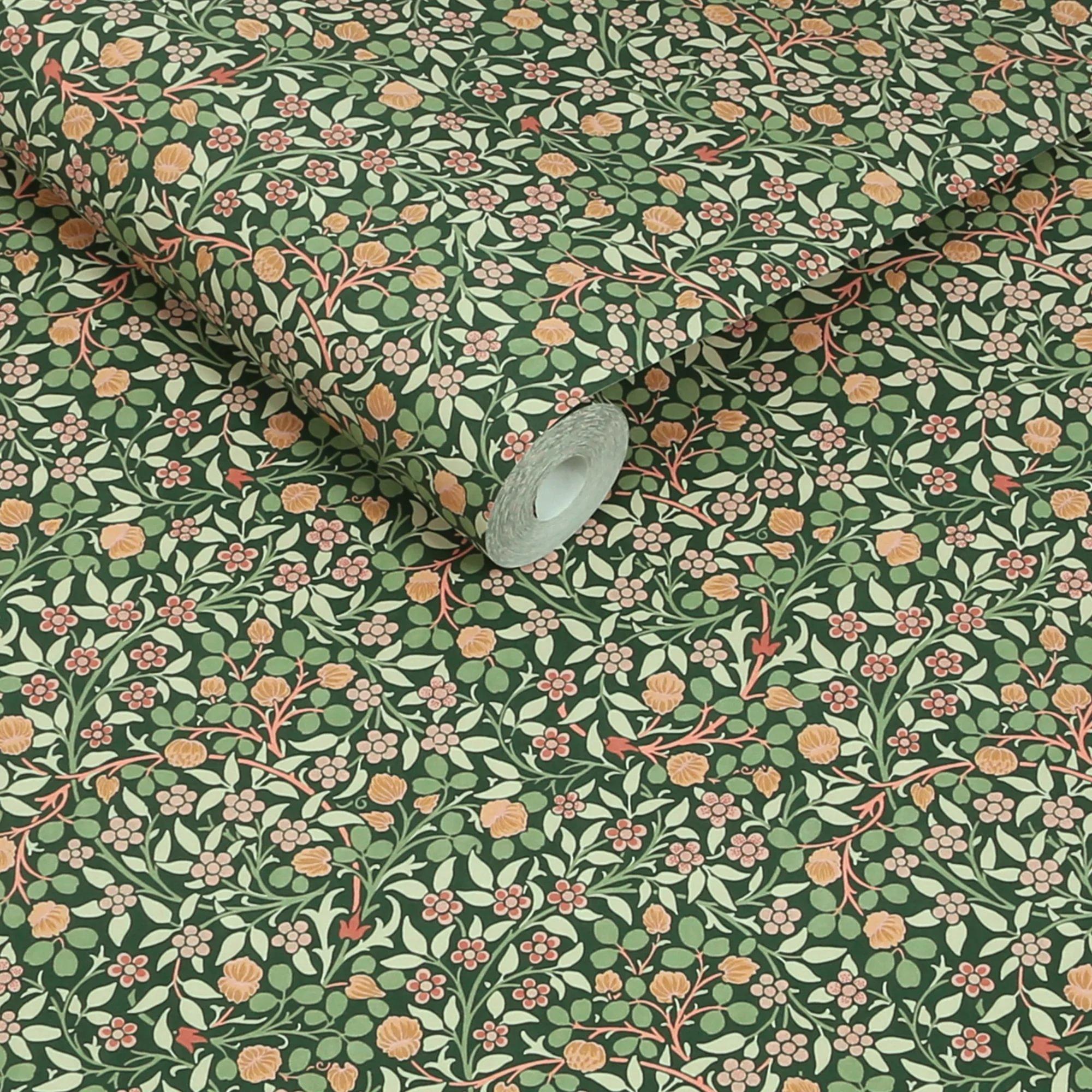 Green - William Morris - Clover Forest Wallpaper - 3