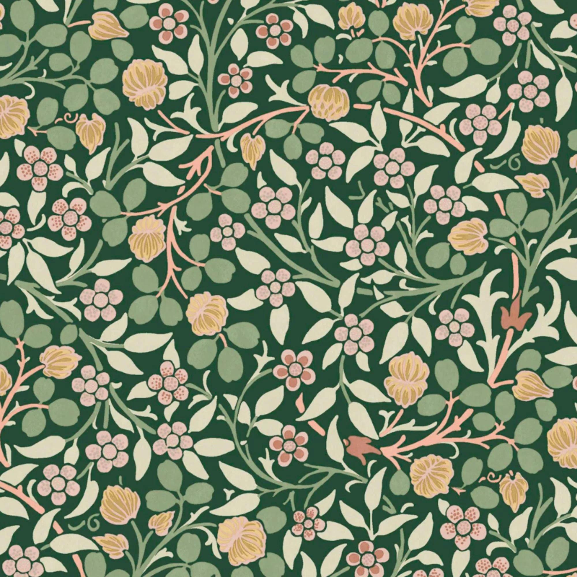 Green - William Morris - Clover Forest Wallpaper - 4