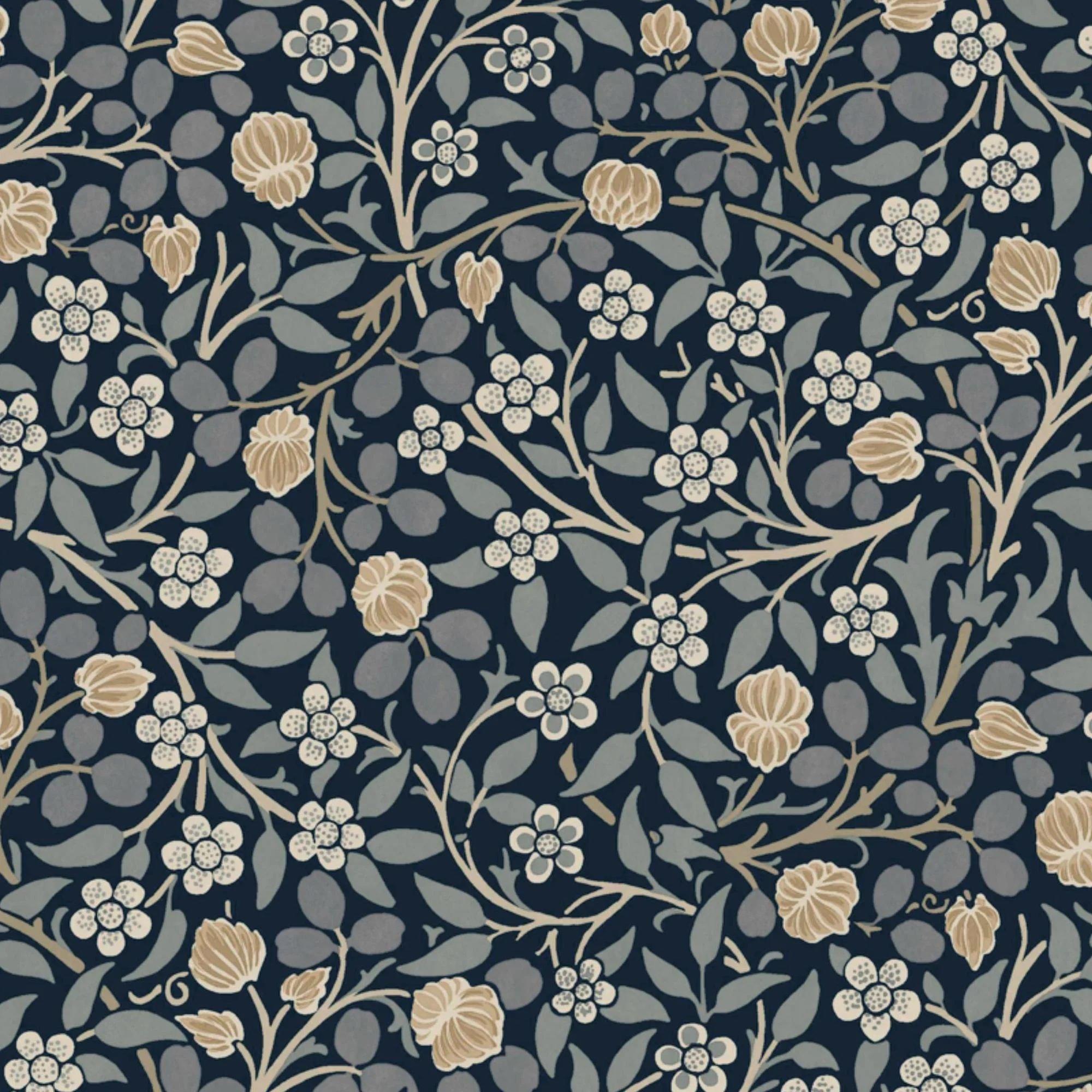 Blue - William Morris - Clover Midnight Wallpaper - 4