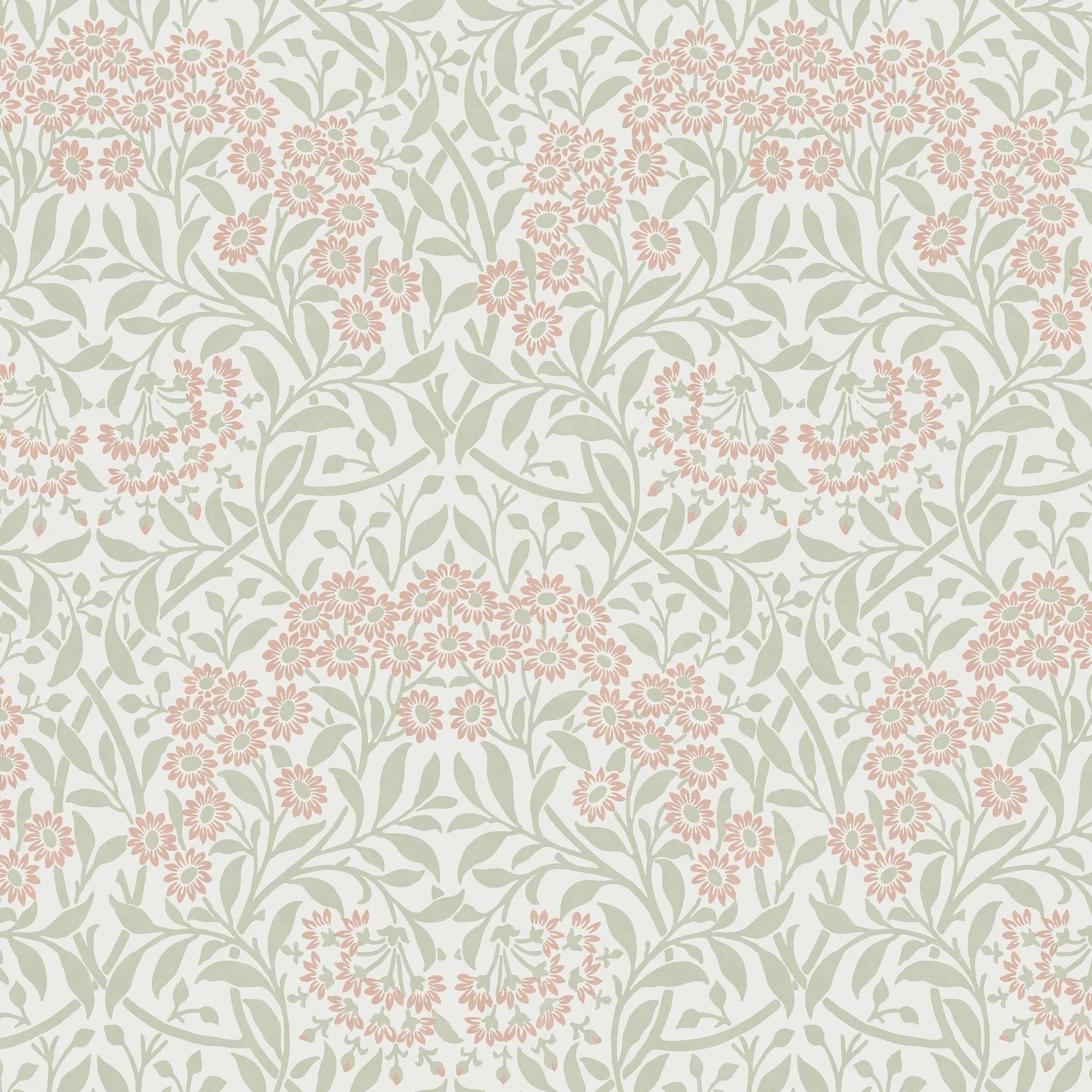 Multicoloured - William Morris - Michaelmas Daisy Peony & Sage Wallpaper - 1
