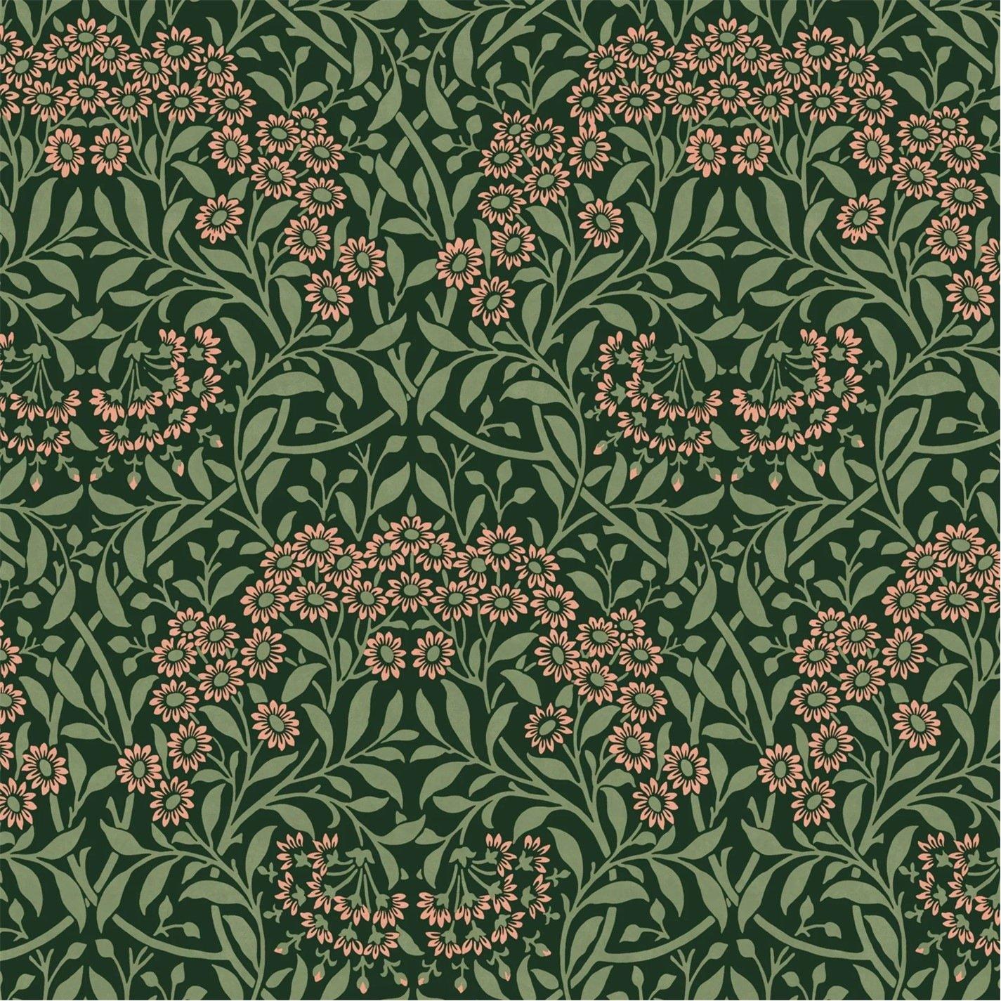 William Morris At Home  Michaelmas Daisy Forest Wallpaper - Green