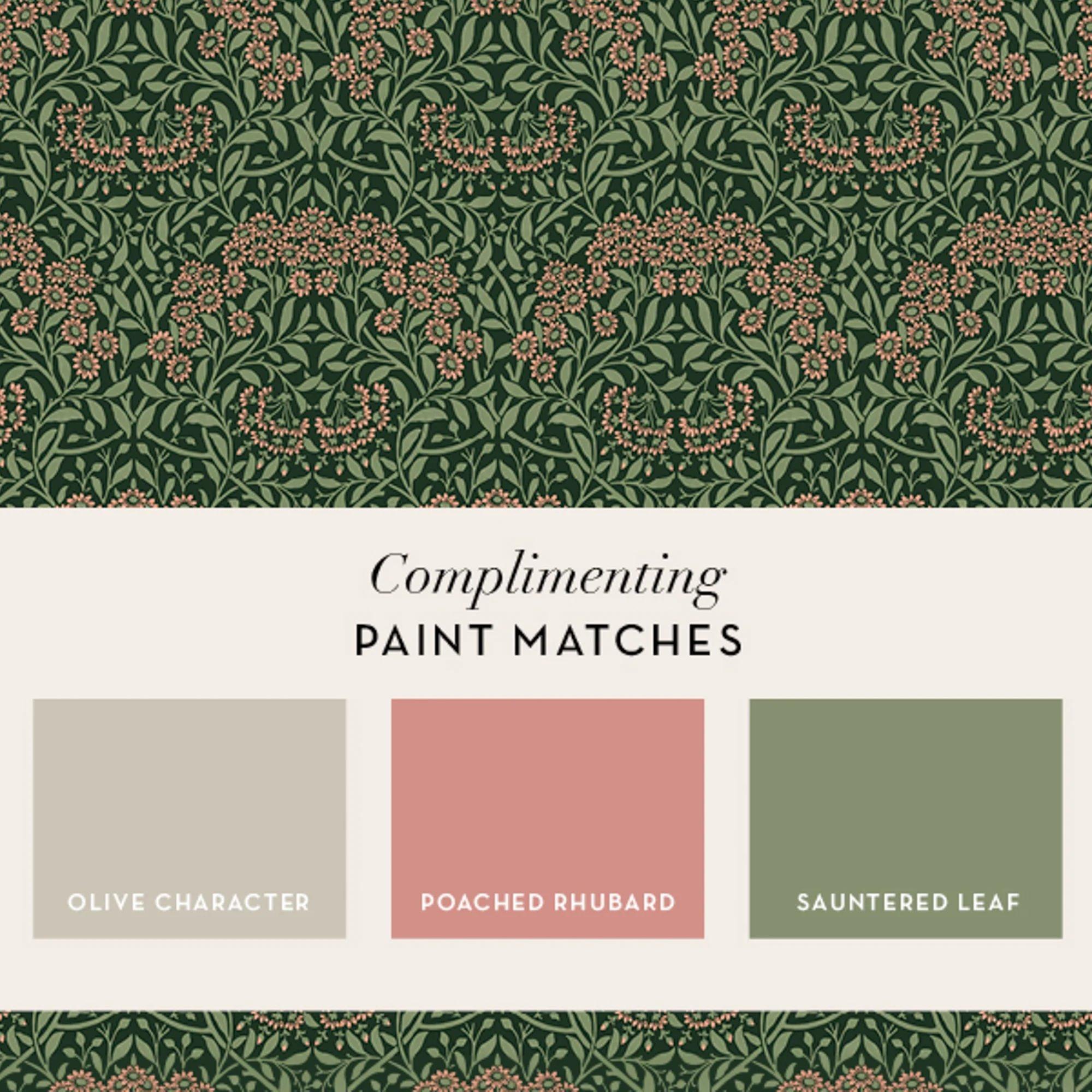 Green - William Morris - Michaelmas Daisy Forest Wallpaper - 5