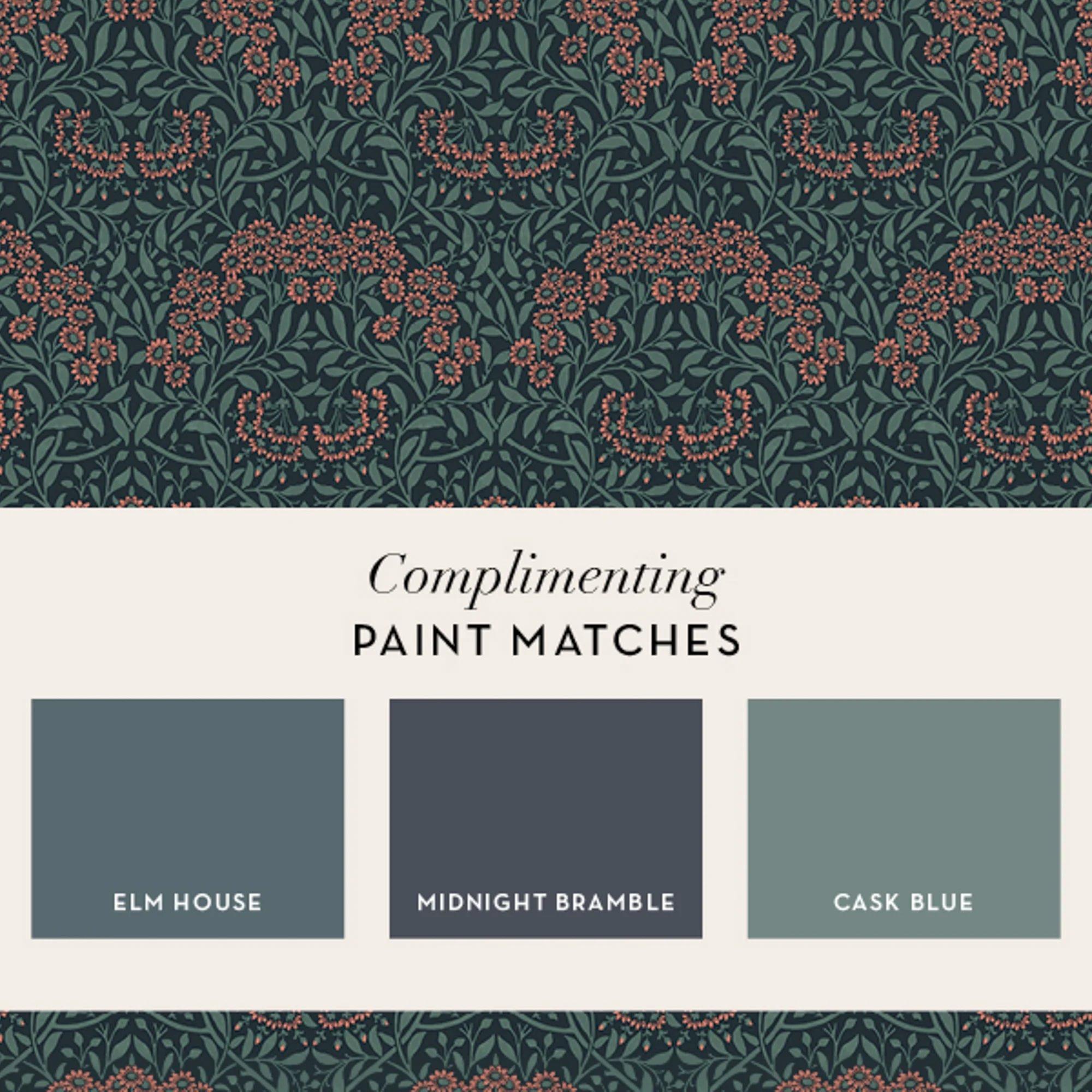 Blue - William Morris - Michaelmas Daisy Midnight Wallpaper - 5