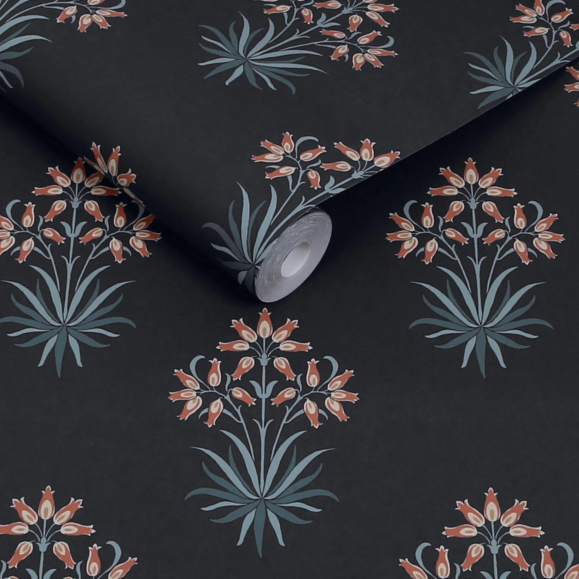 Blue - William Morris - Hyacinth Flower Midnight Wallpaper - 3