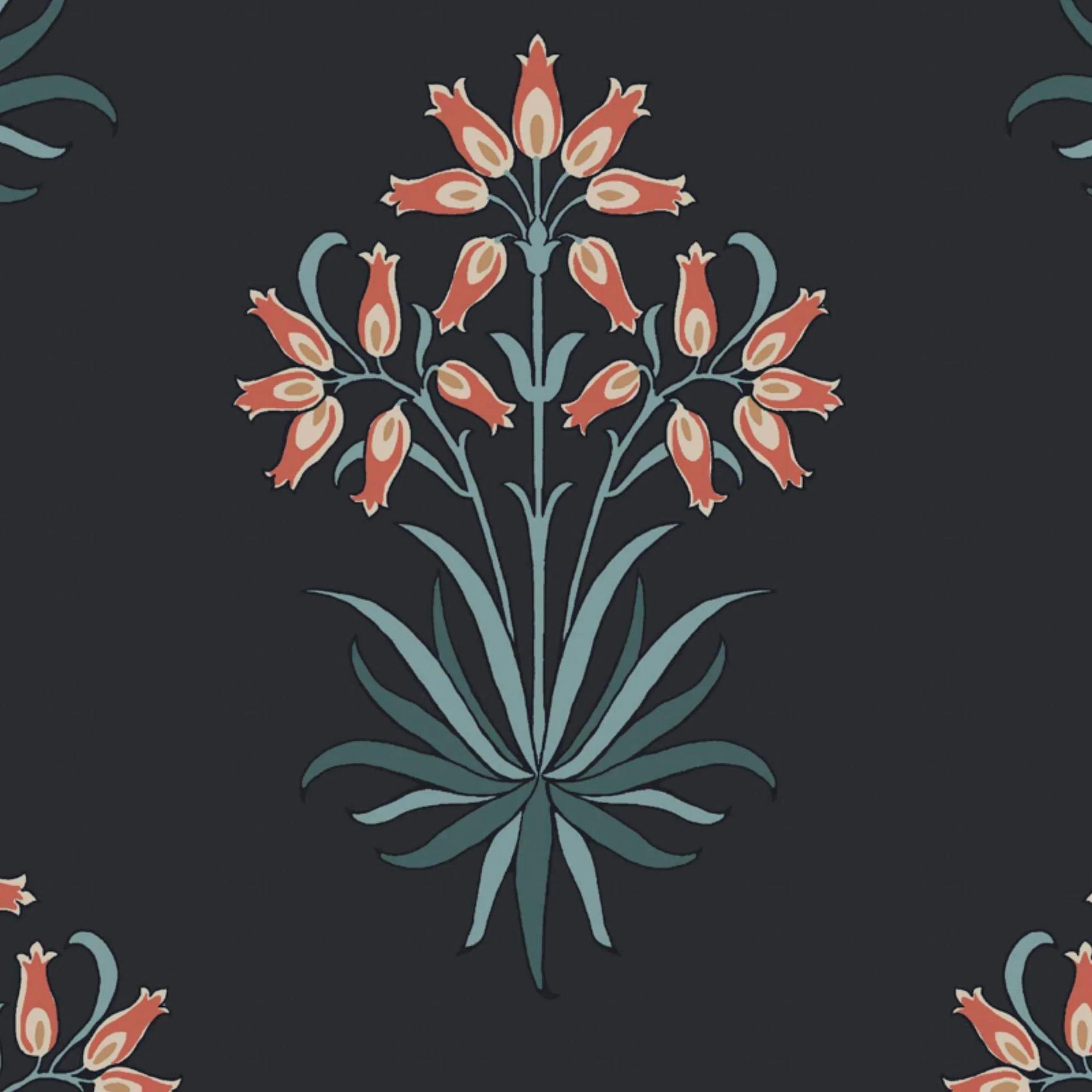 Blue - William Morris - Hyacinth Flower Midnight Wallpaper - 4