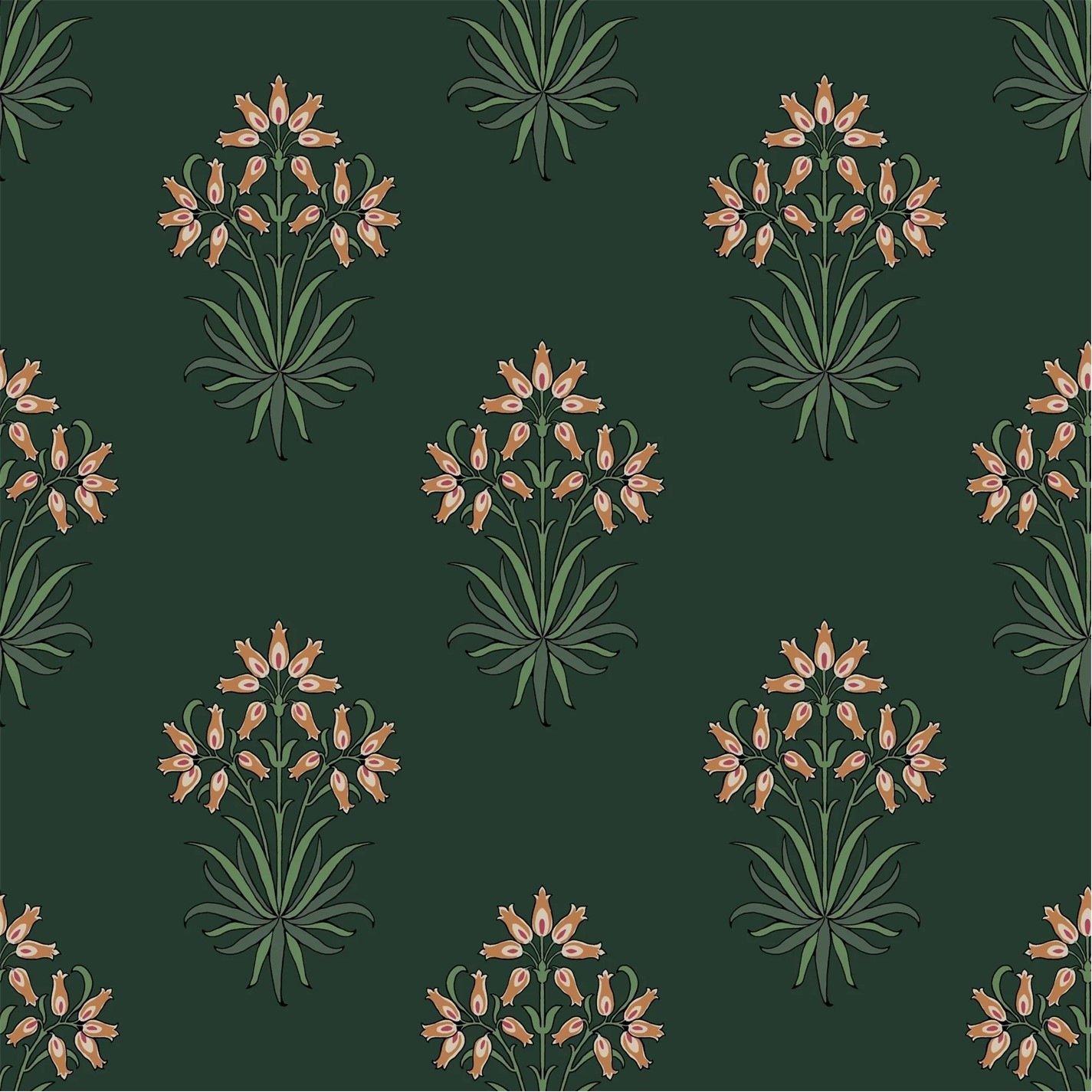 William Morris At Home  Hyacinth Flower Forest Wallpaper - Green
