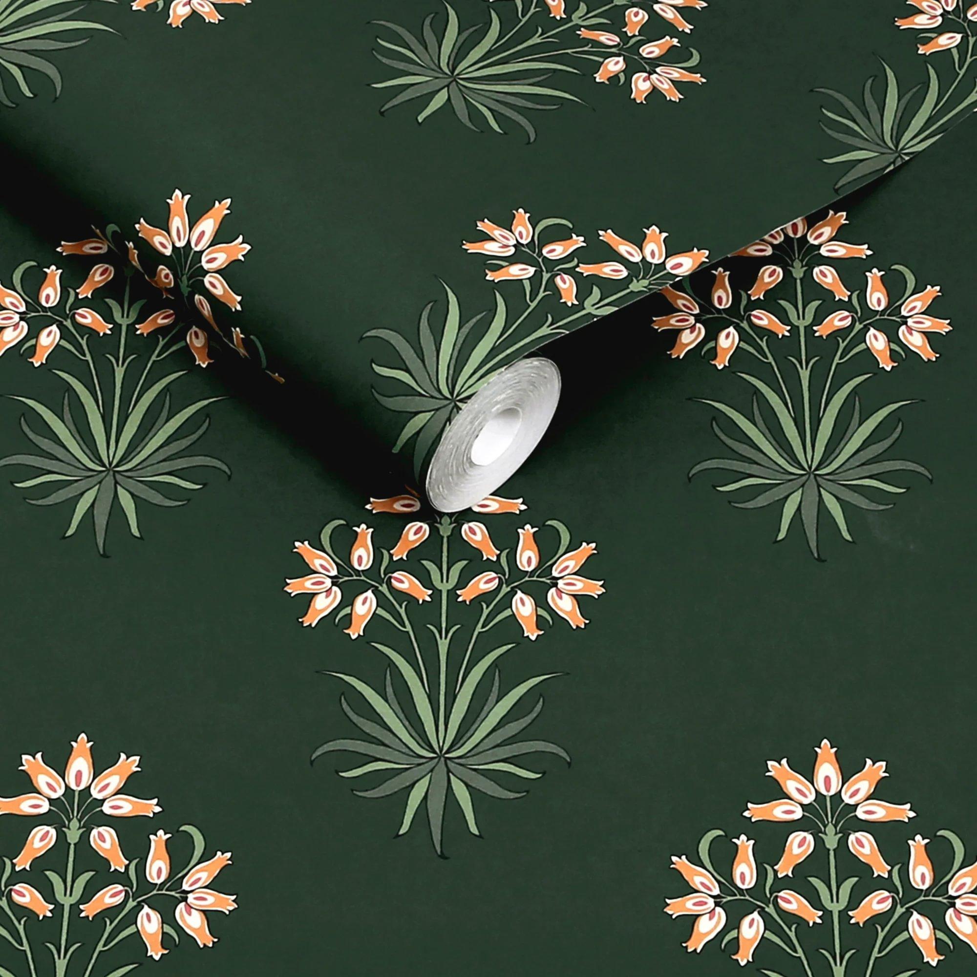 Green - William Morris - Hyacinth Flower Forest Wallpaper - 3