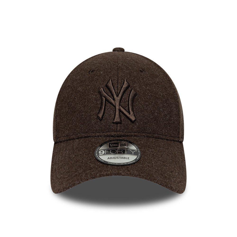 NY Brown - New Era - Winter 9FORTY Melton Wool Adjustable New York Yankees Baseball Cap - 2