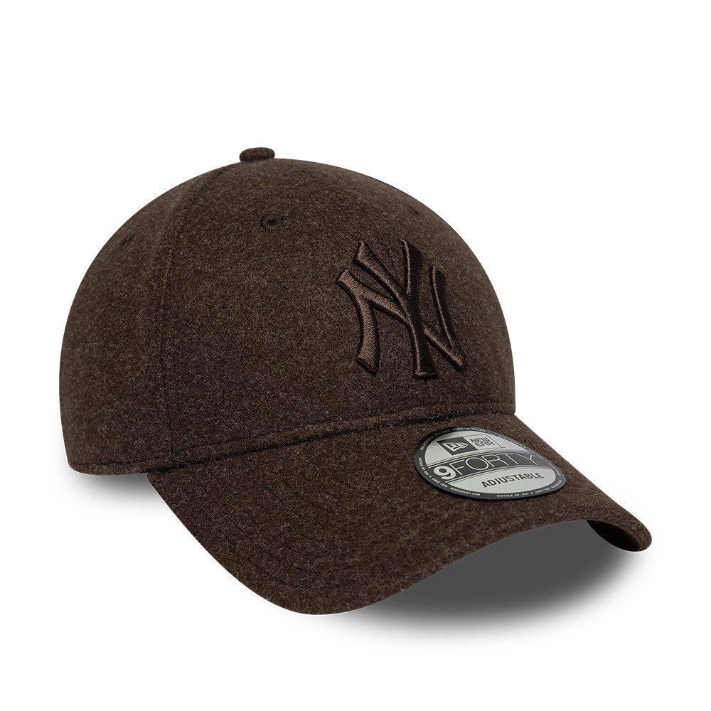NY Brown - New Era - Winter 9FORTY Melton Wool Adjustable New York Yankees Baseball Cap - 3