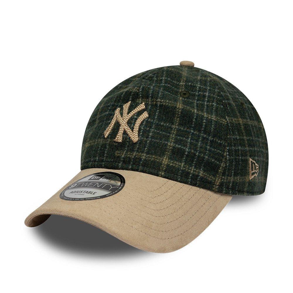 NY Stone/Green - New Era - 9TWENTY Plaid Wool Blend Adjustable Cap - 1