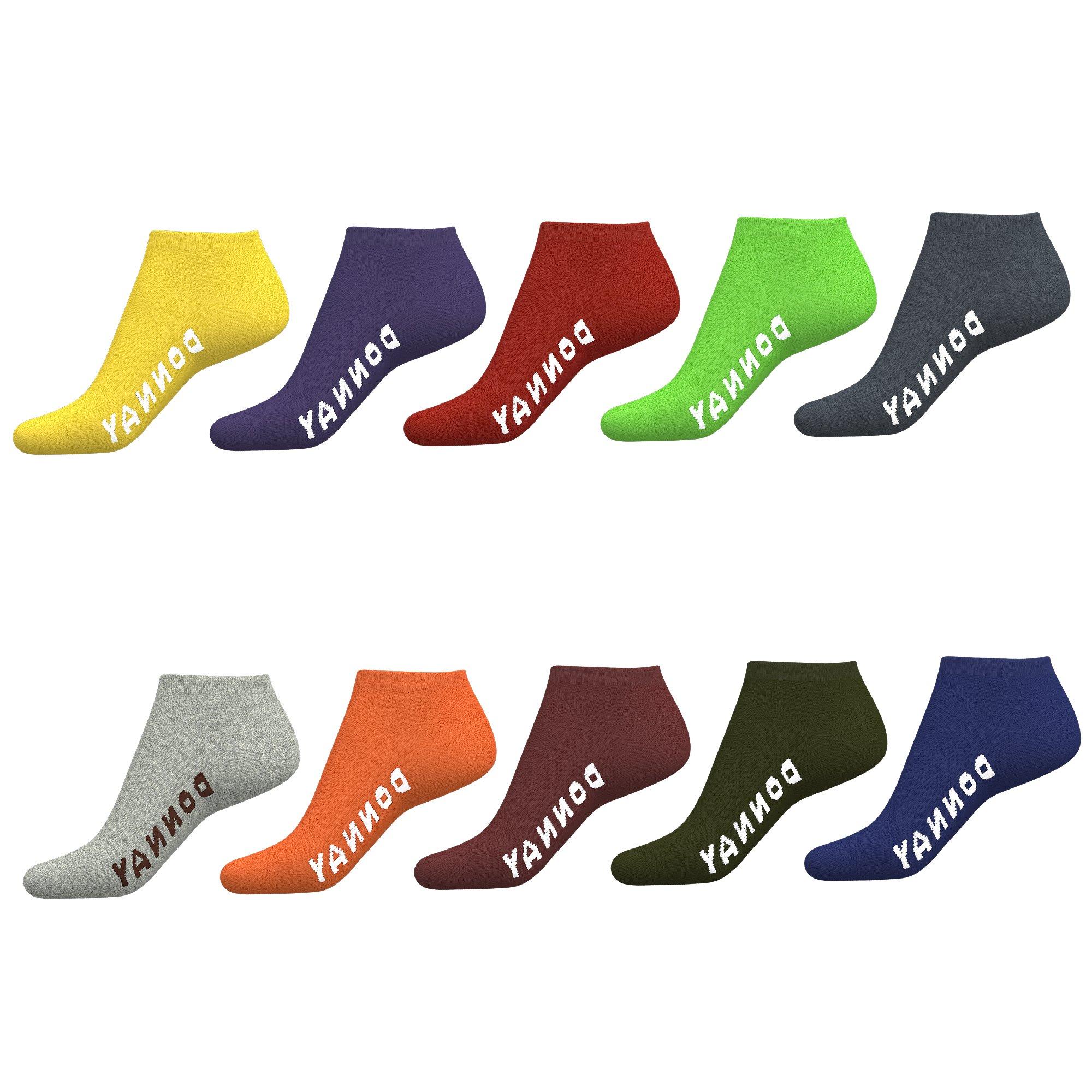 Donnay  10 Pack Trainer Socks Plus Size 12+ - Bright Asst - Mens 12+