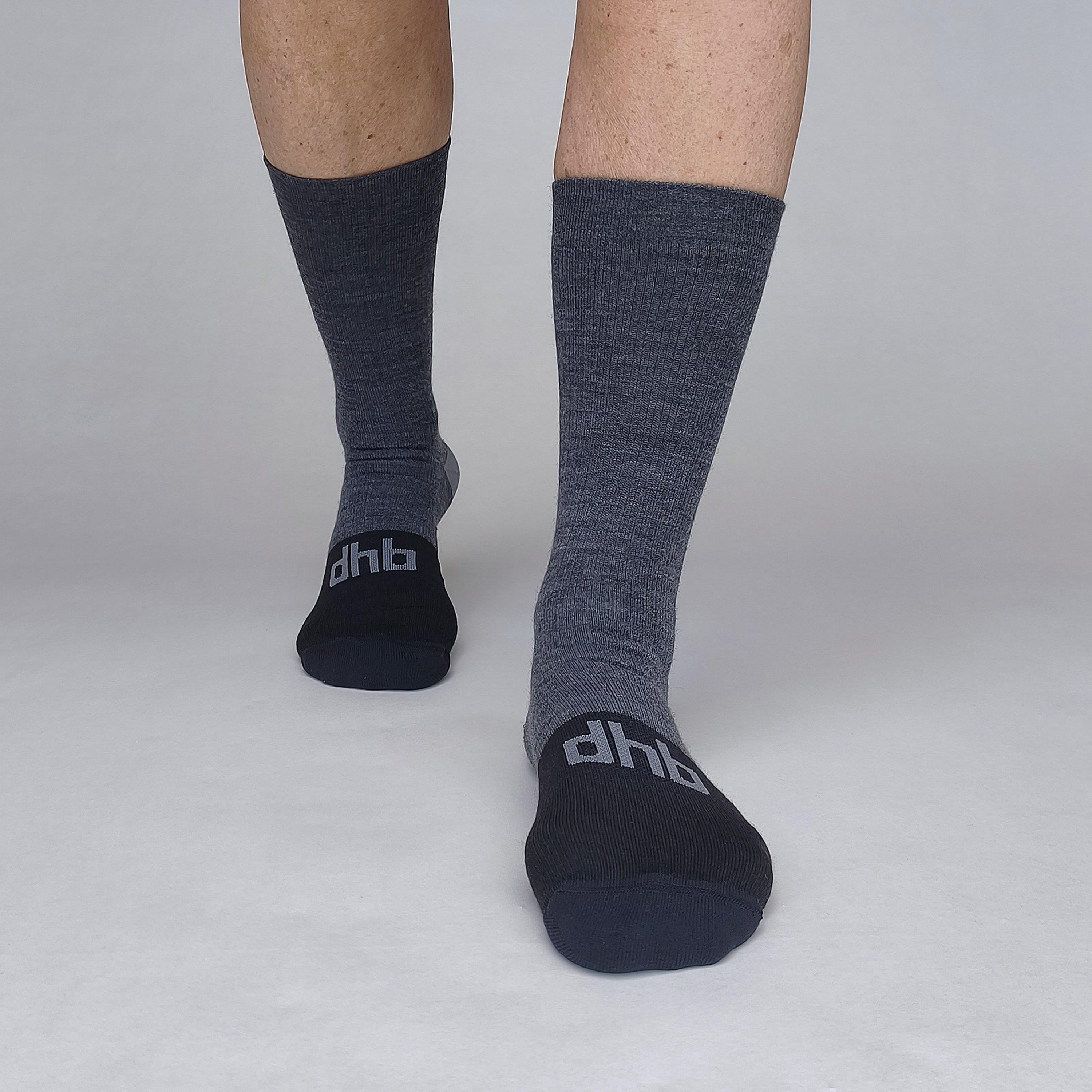 Black/Grey - Dhb - Aeron Deep Winter Merino Winter Weight Socks - 2