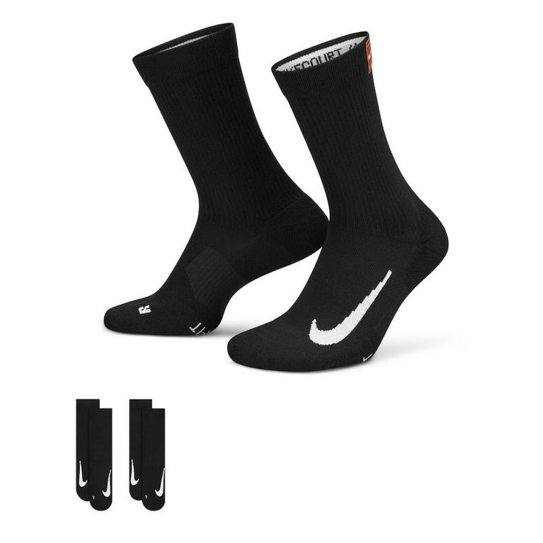 NOIR/NOIR - Nike - Court Multiplier Cushioned Tennis Crew Socks (2 Pairs) - 1