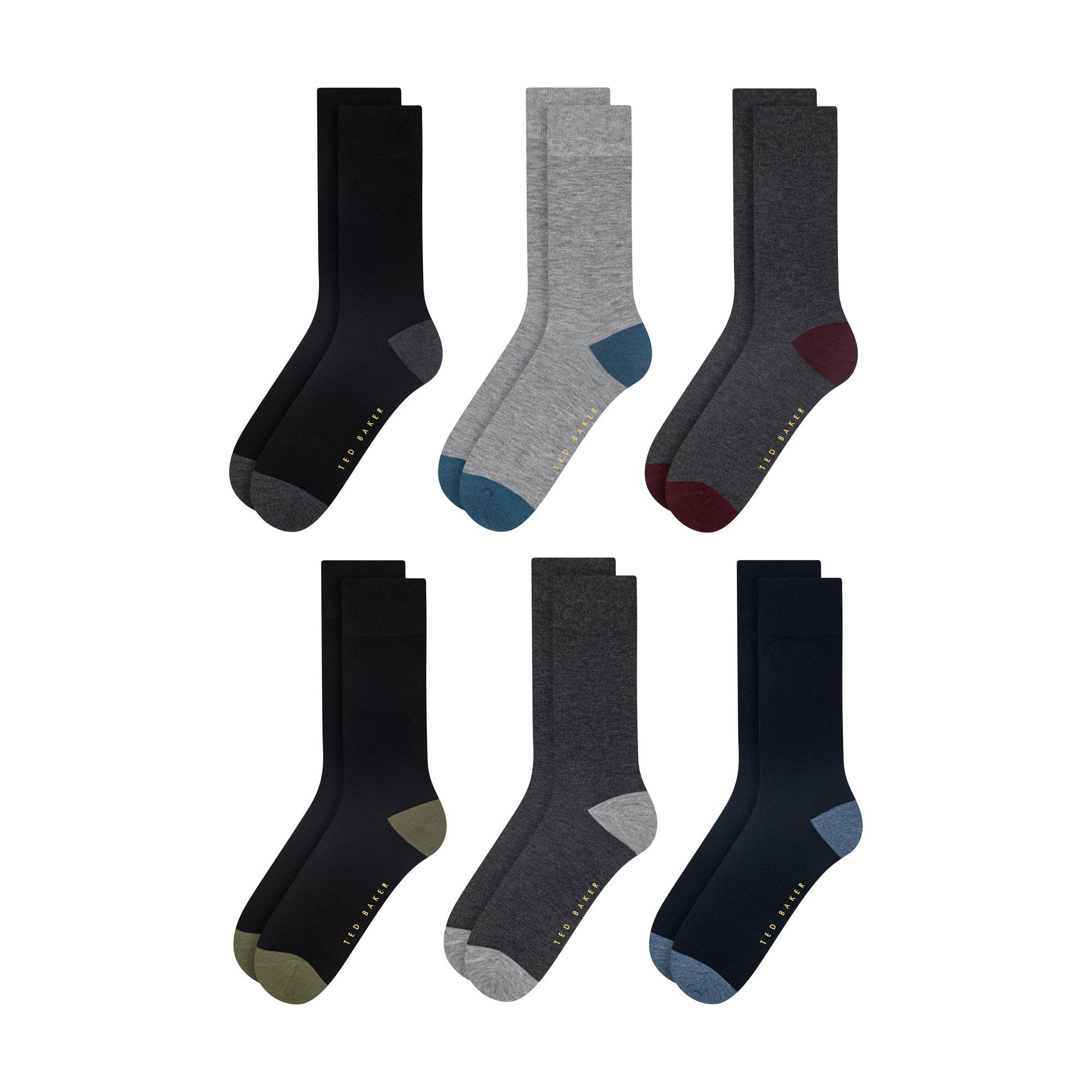 Ted Baker Men's Formal Crew Socks - Blk/Grey Mix - Mens 7-11