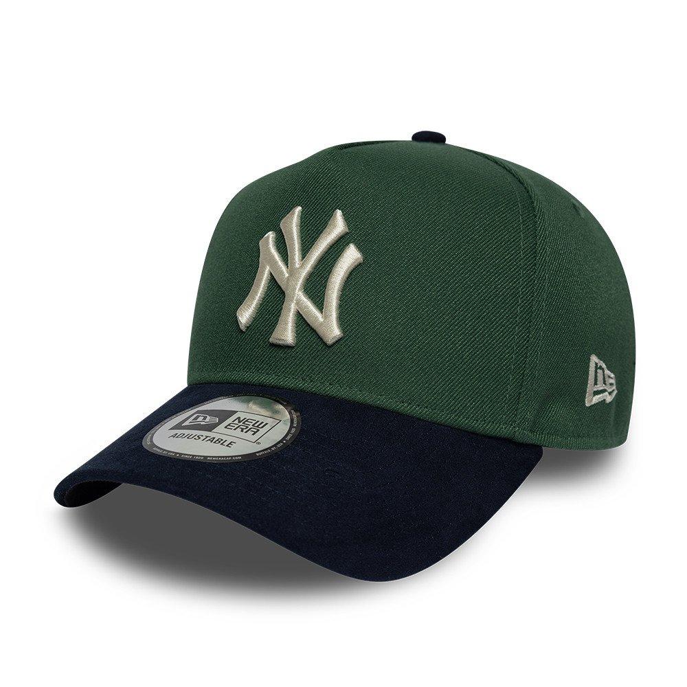 NY Green/Navy - New Era - E-Frame Faux Suede Visor Snapback Cap - 1