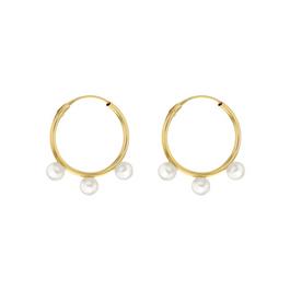 Be You 9ct Gold Fresh Pearl Hoop Earrings