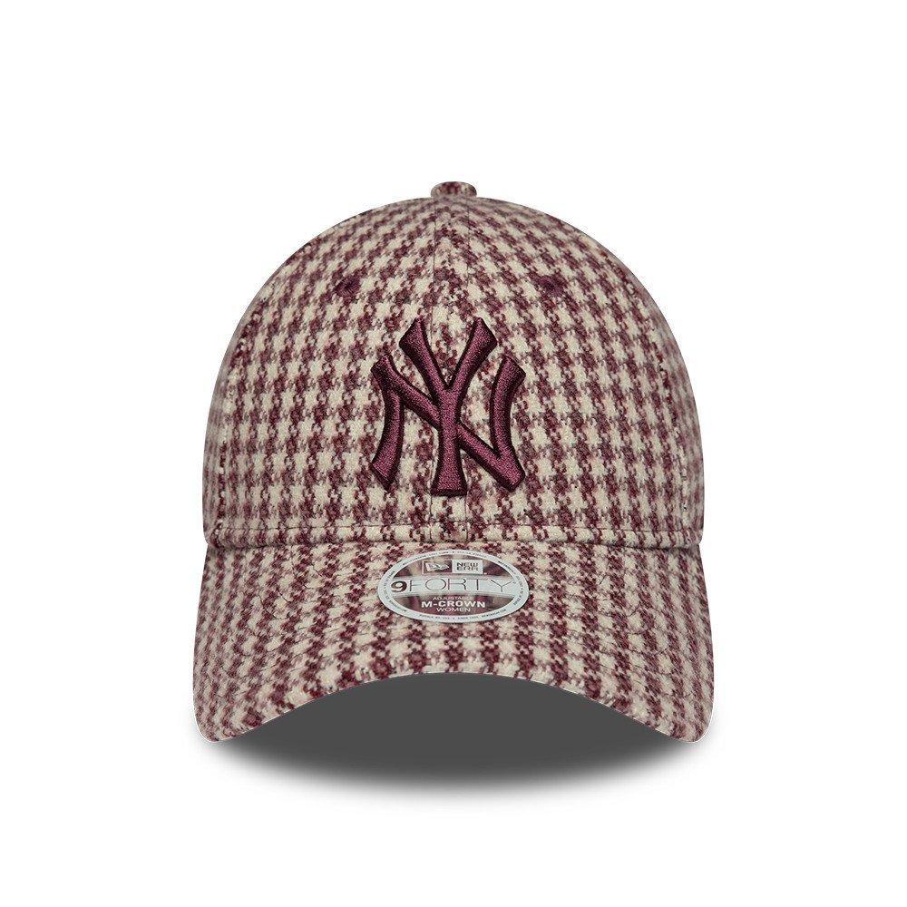 NY Pink Check - New Era - Womens 9FORTY M-Crown Houndstooth Wool Blend Adjustable Cap - 2