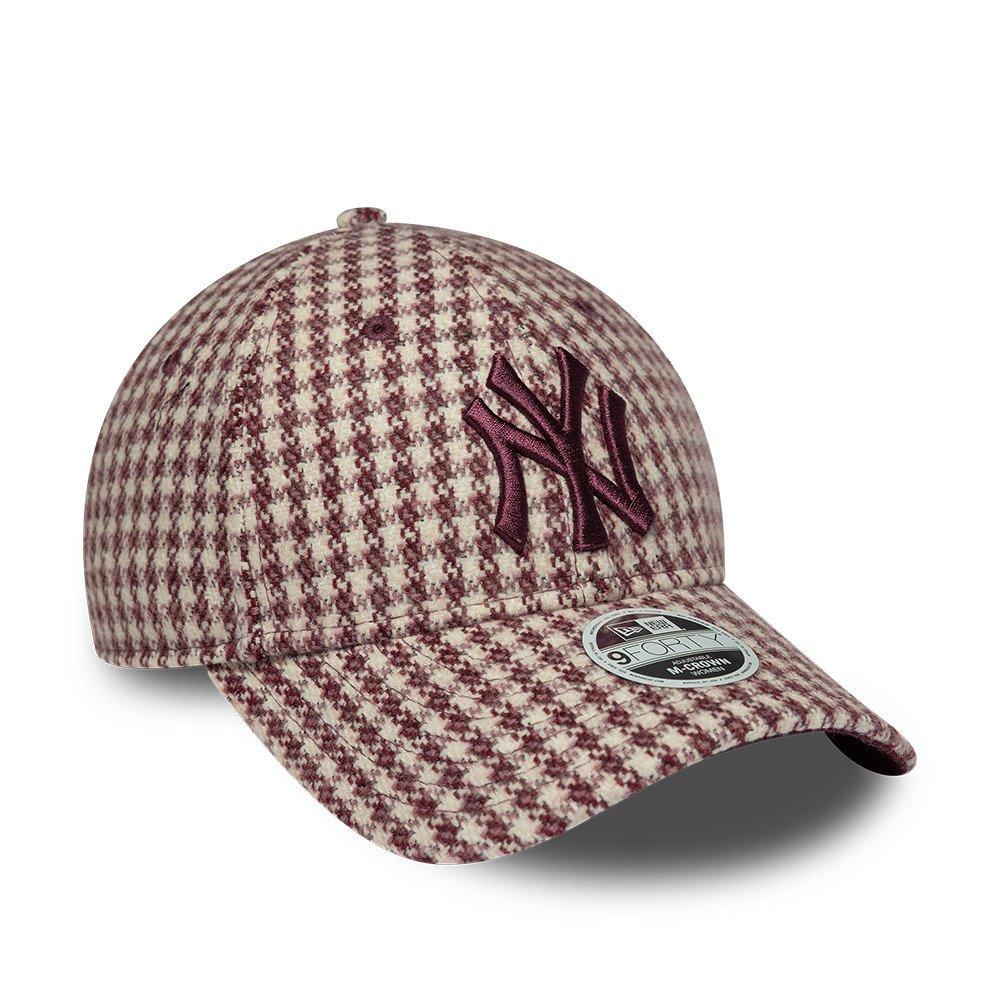 NY Pink Check - New Era - Womens 9FORTY M-Crown Houndstooth Wool Blend Adjustable Cap - 3