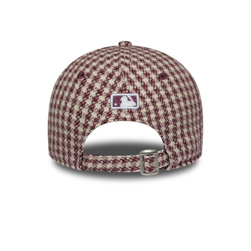 NY Pink Check - New Era - Womens 9FORTY M-Crown Houndstooth Wool Blend Adjustable Cap - 4