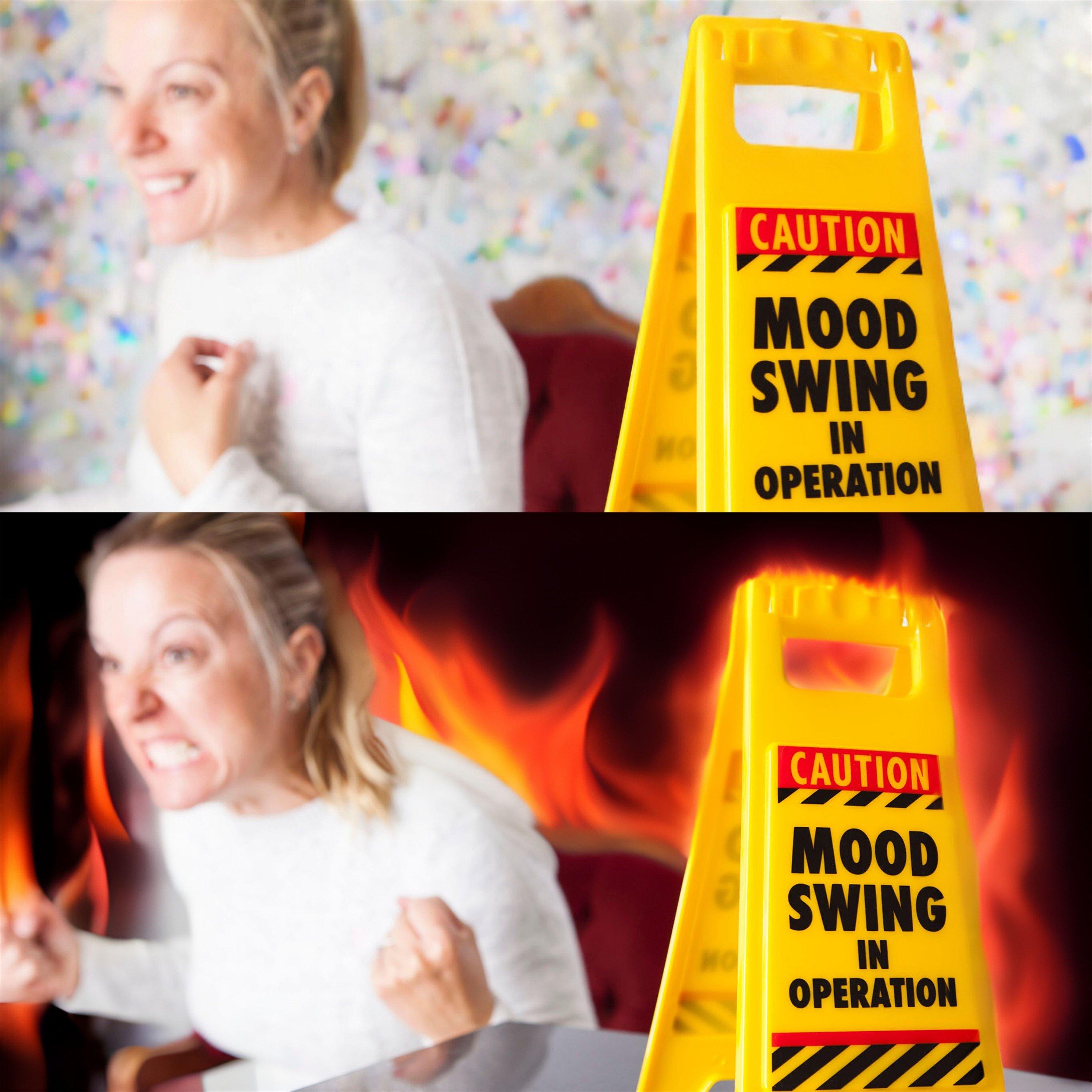 Yellow - Boxer Gifts - Mood Swing Novelty Warning Sign  Funny Gift Wife - 3